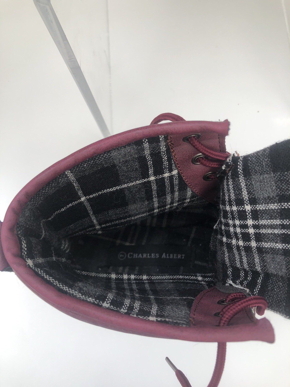Charles Albert Women’s Vegan Leather Burgundy/Brown Weatherproof Boots Size 7