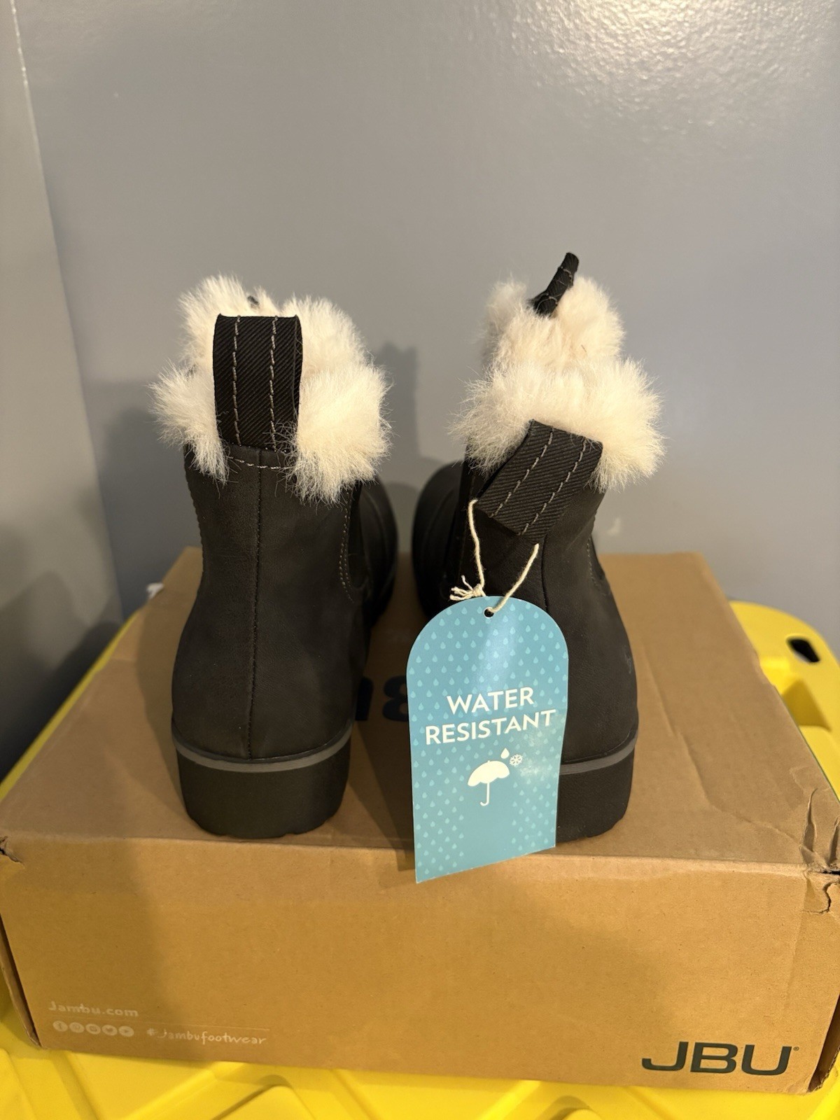 JBU Eagle Water-Resistant Vegan Leather Ankle Boots Women’s US 9.5 M Black