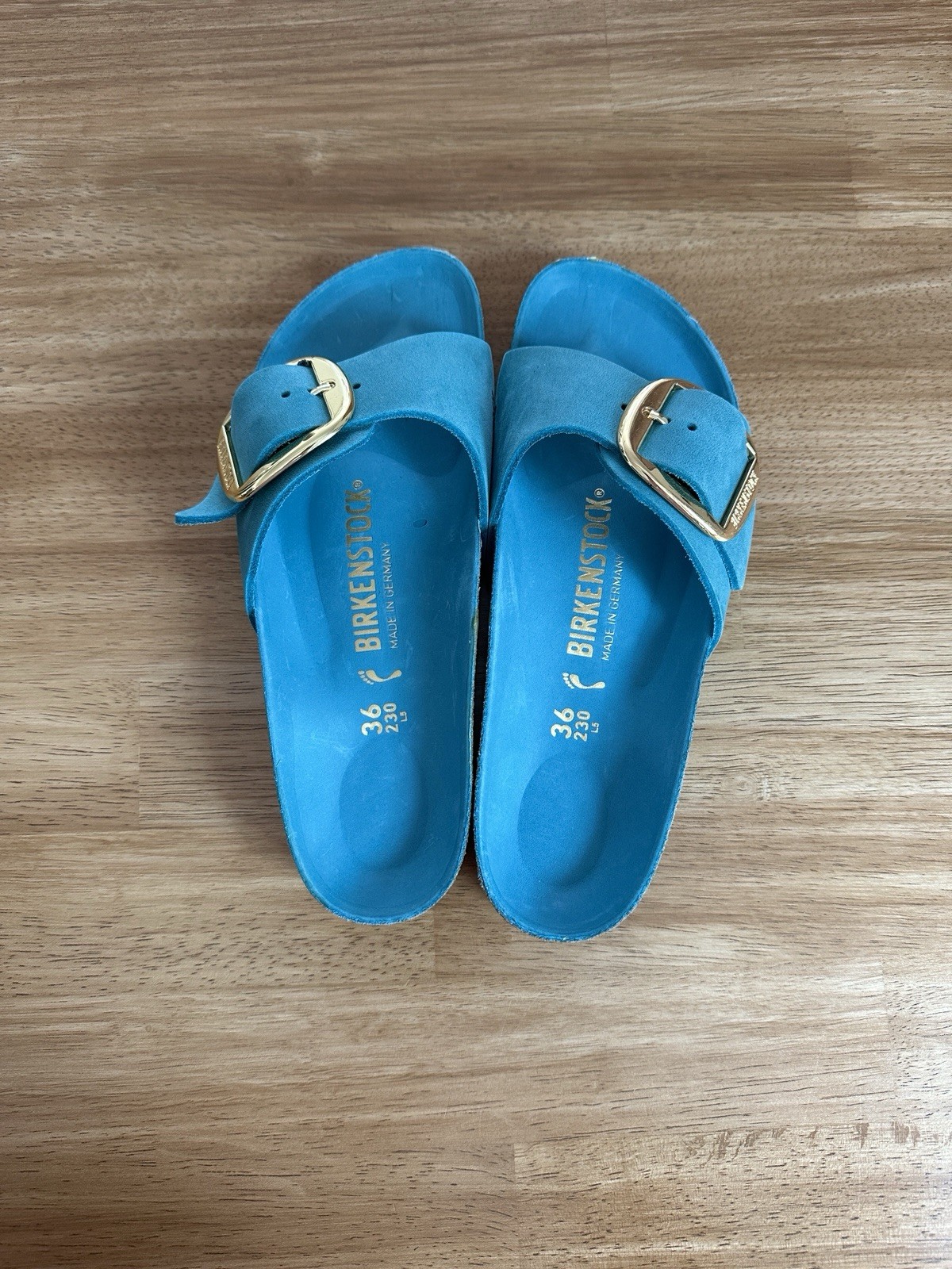 Birkenstock Women’s Madrid Big Buckle Leather Slide Sandals EU36 US5.5