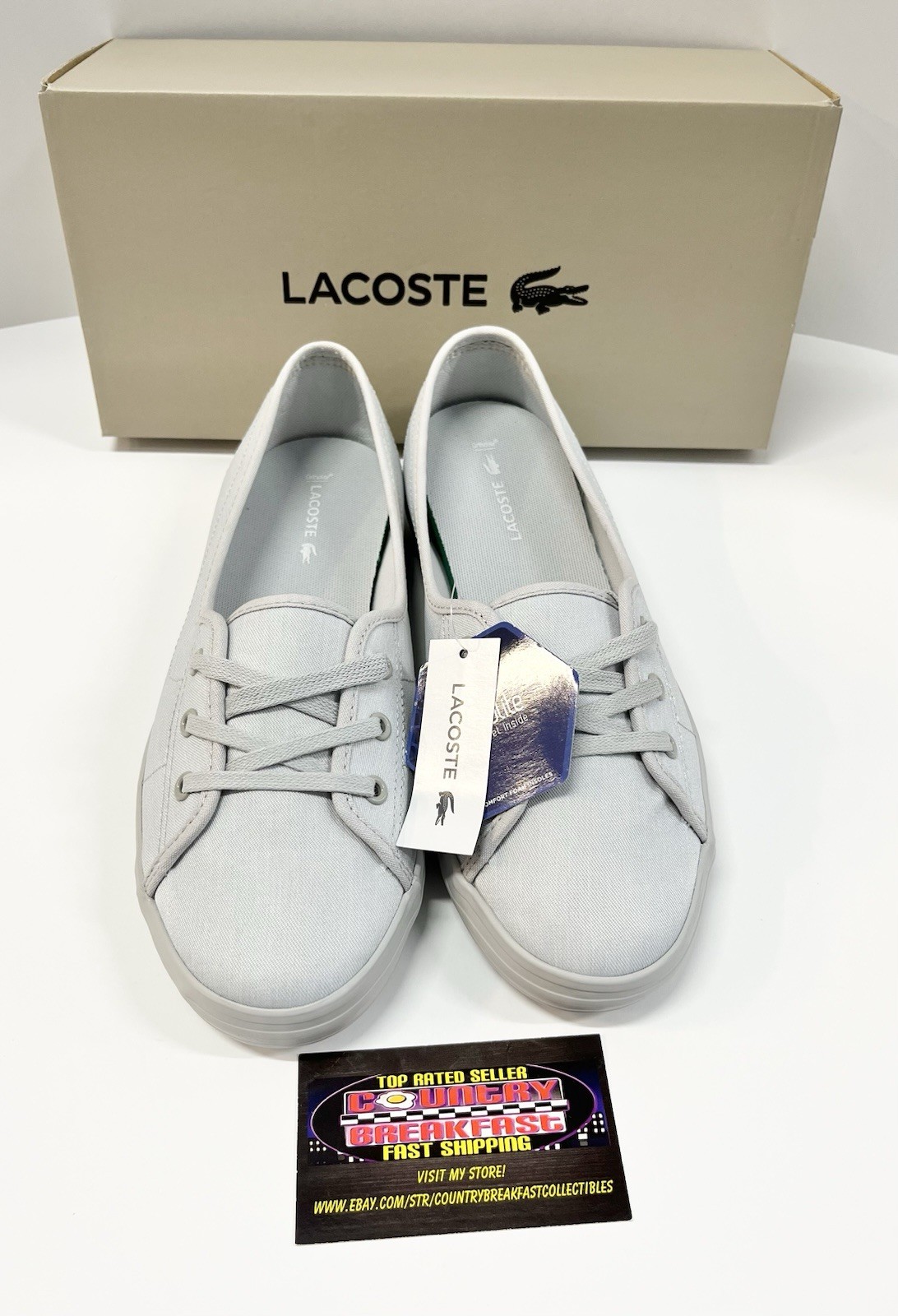 Lacoste Ziane Chunky 319 Canvas Trainers Sneakers Shoes Women’s 9 – Brand New!