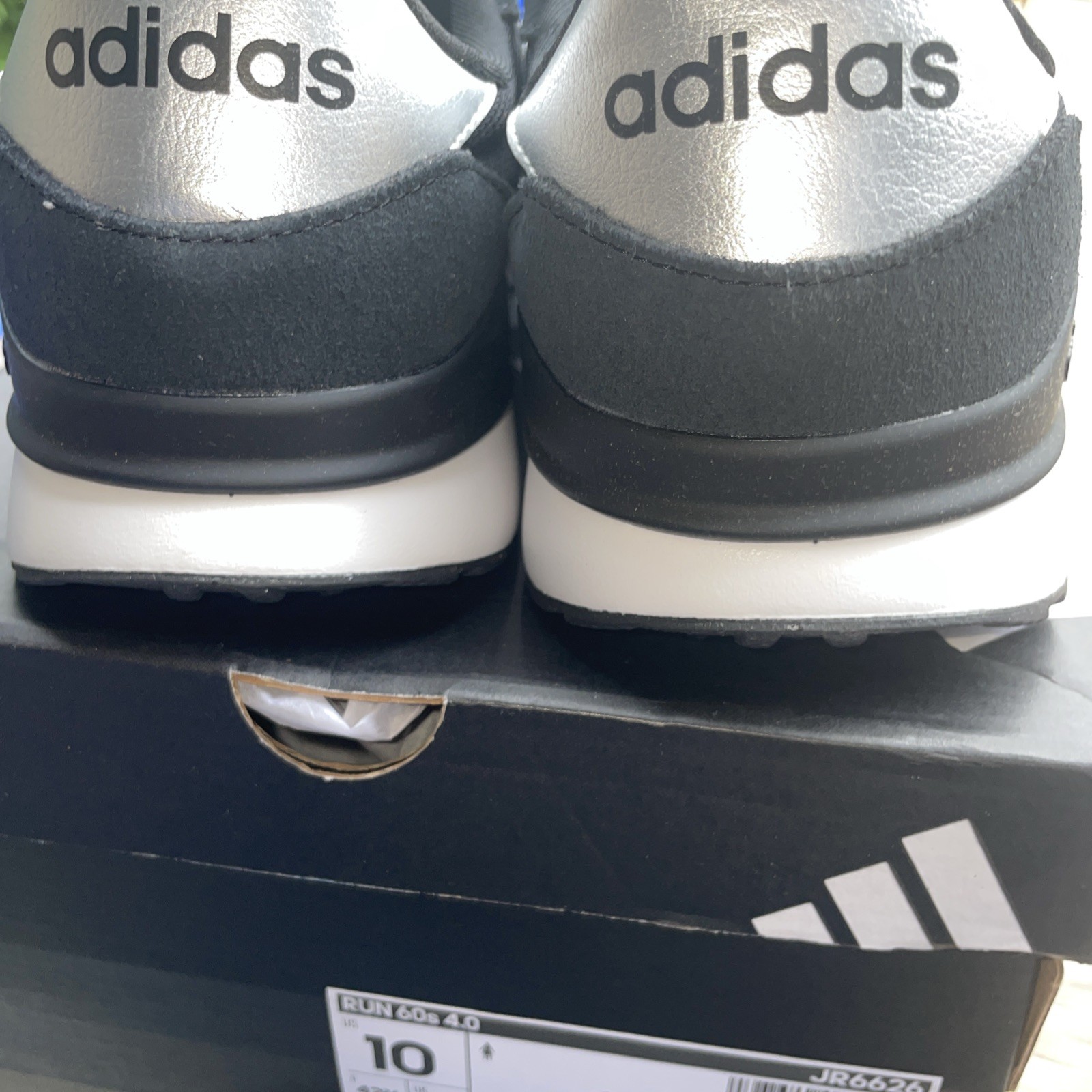 Adidas Run 60s 3.0 Black Silver Metallic Size 10 Women’s NIB