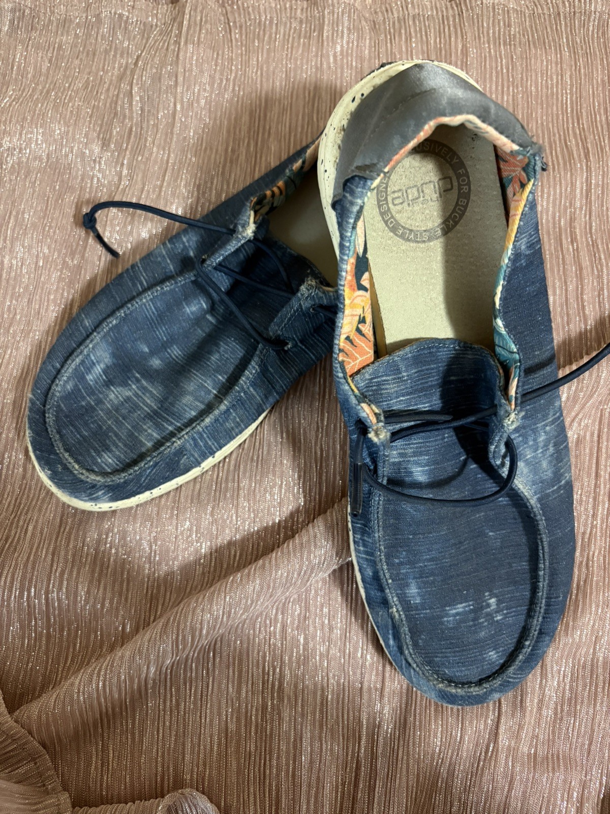Womens Navy Hey Dude Wendy Stretch Sox Size 8 Navy Tie Dye Mix