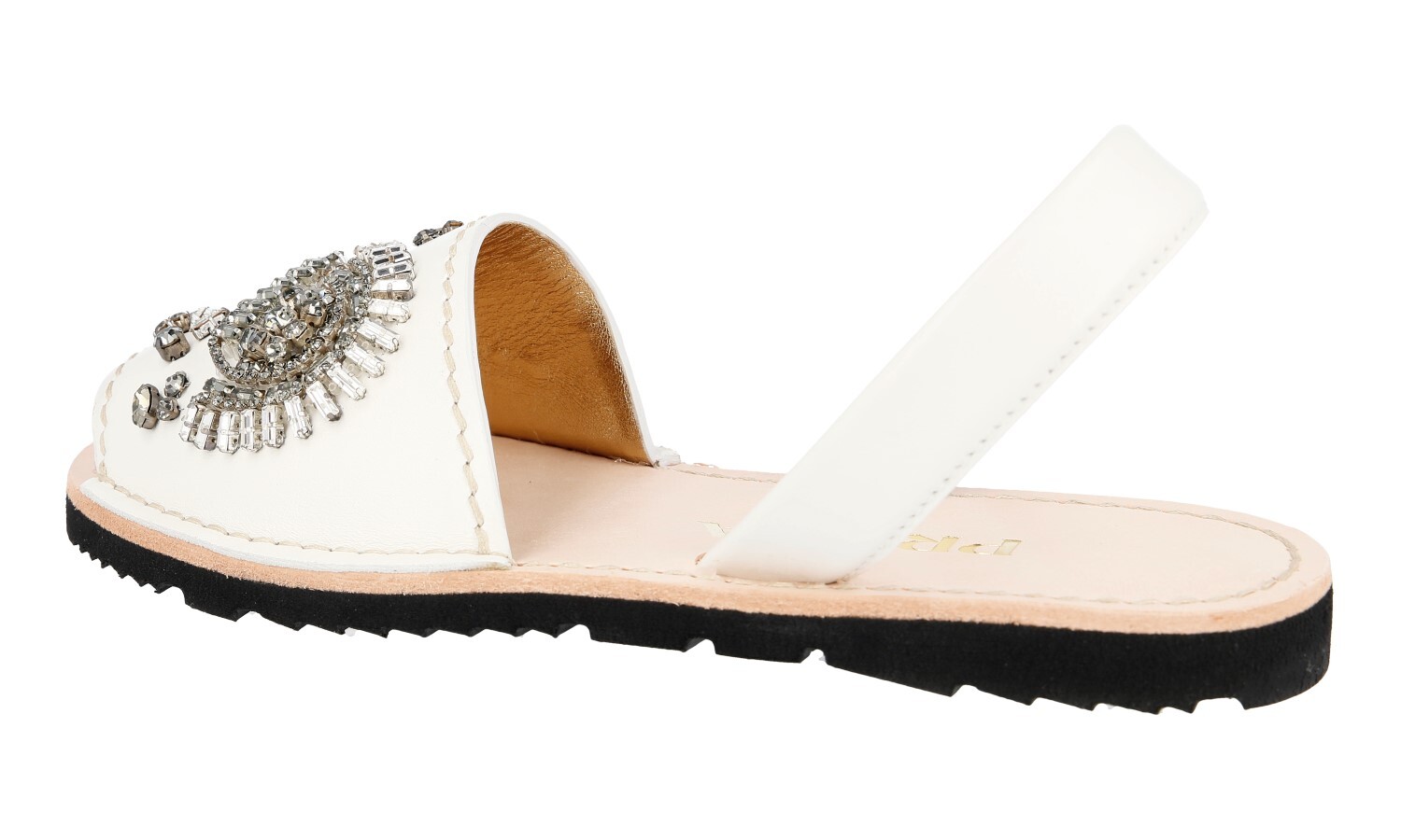 PRADA Leather Crystal Embroided Slides Mules Sandals 1X180G – US 6.5 EU 36,5