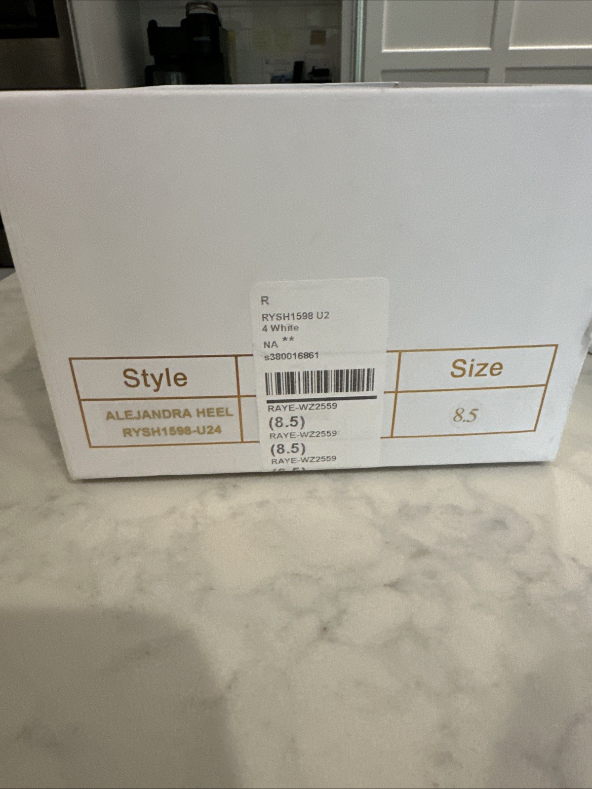 Alejandra Heel In White by Raye Brand New with Box White Size 8.5 US Women’s