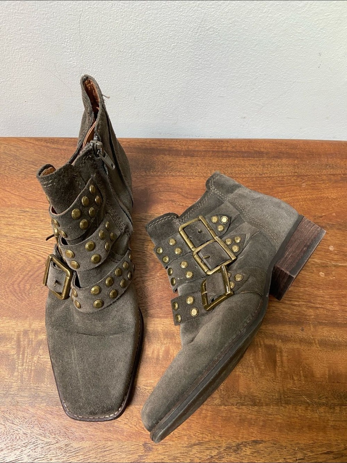 Zodiac Adele Suede Studded Buckle Ankle Boots