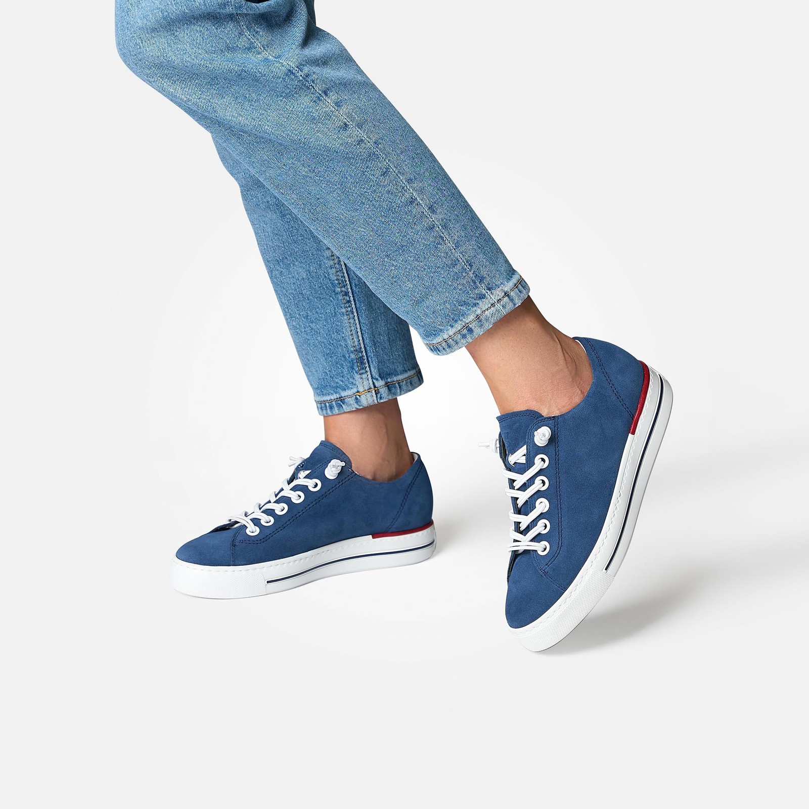 Paul Green Unisex Low-Top Sneaker, Removable Insole, Lightweight EVA Sole, Blue