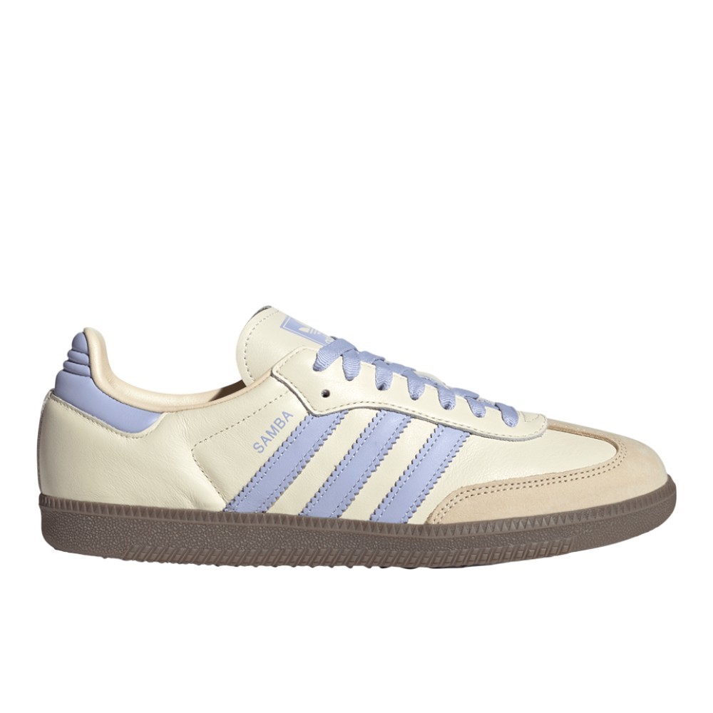 adidas Samba Og Lace Up Womens Off White, Purple Sneakers Casual Shoes JI2678