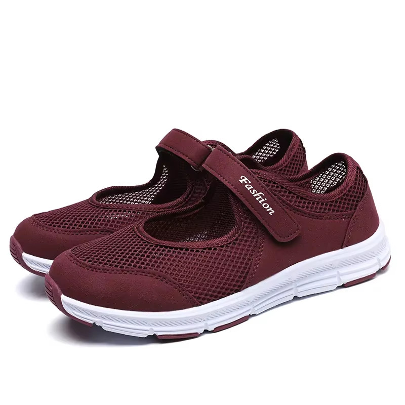 Women’s shoes breathable summer shoes mesh casual Hook and Loop shoe