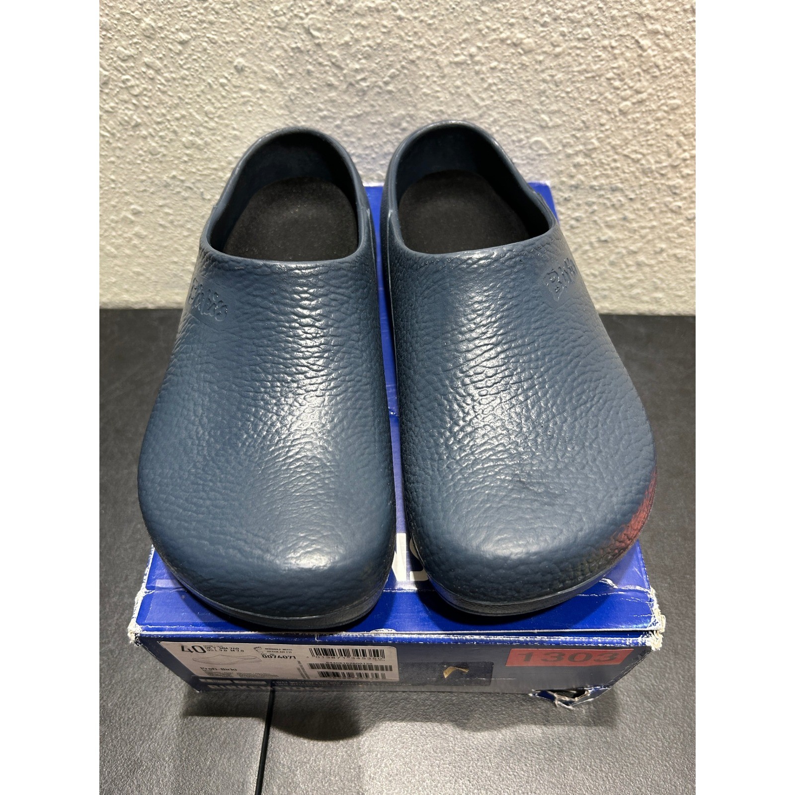 Birkenstock Profi-Birki Clogs Unisex Size 40 Blue Polyurethane Good