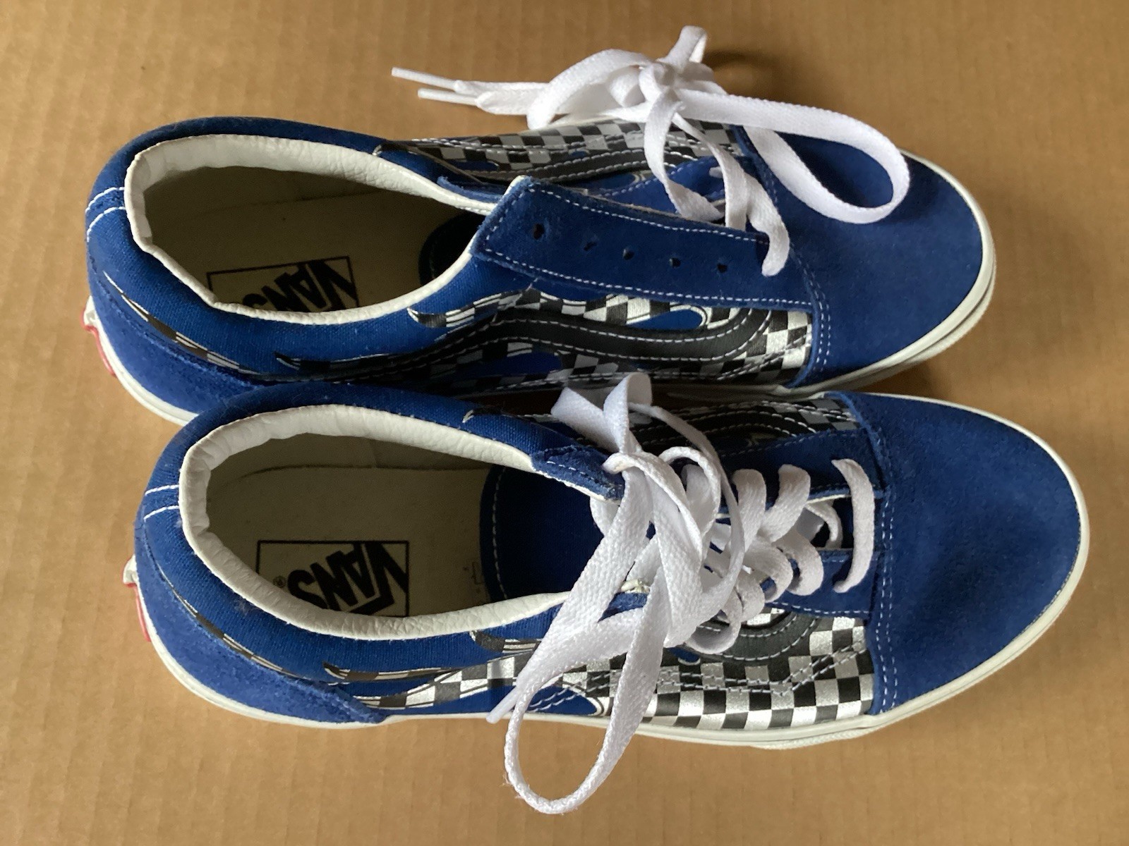 New Vans Pair of Sneakers -Off The Wall Teen/Juniors Size 6.5 Blue/White Checker