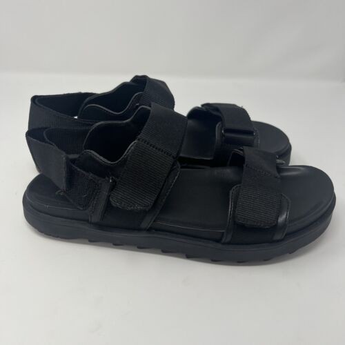 Aerie Womens Platform Strappy Sandal Black Sz 9