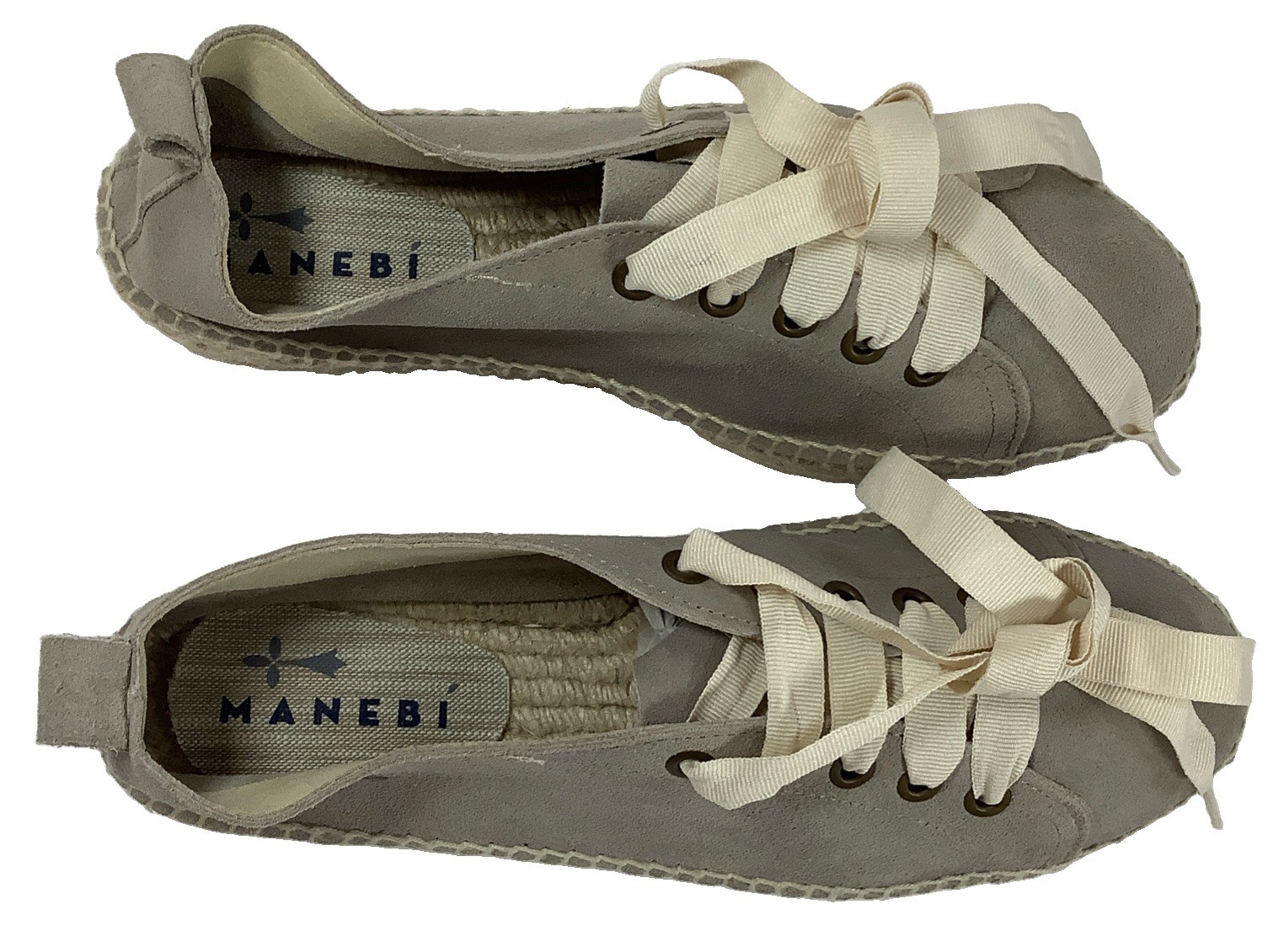 Manebi Gray Suede Platform Espadrille Sneakers Women US 10 EU 41 Jute