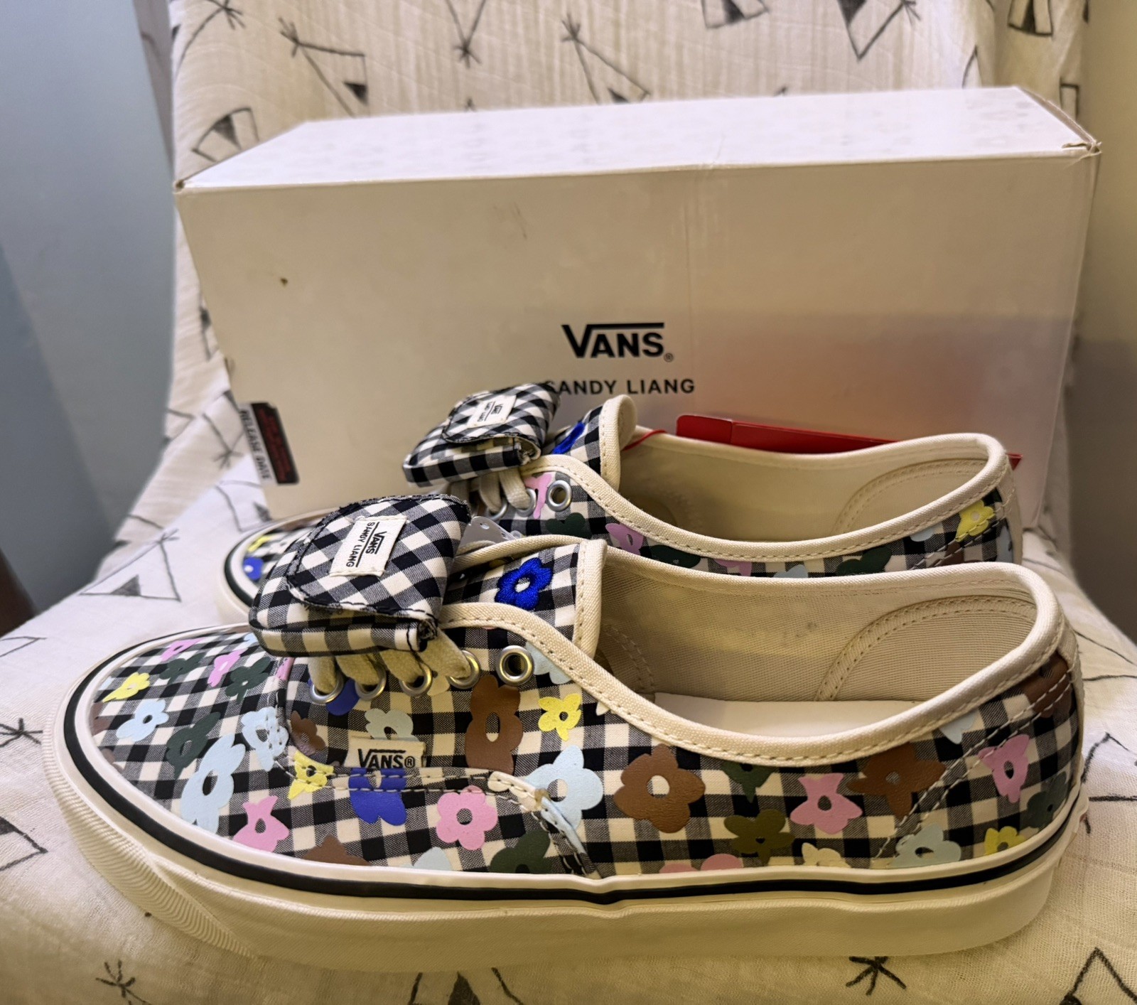 Vans x Sandy Liang Authentic 44 DX Gingham Floral Checkerboard Men’s 10.5 NIB