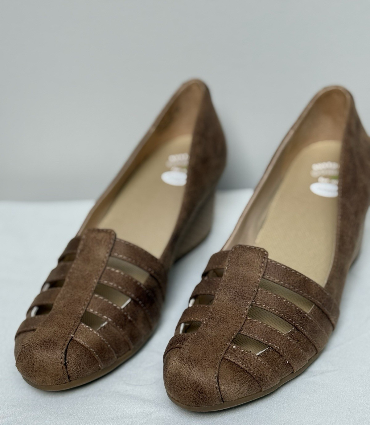 NEW DR SCHOLLS Womens Sustainable Comfort Brown Heels 9.5 Med BE FREE 25.8cm