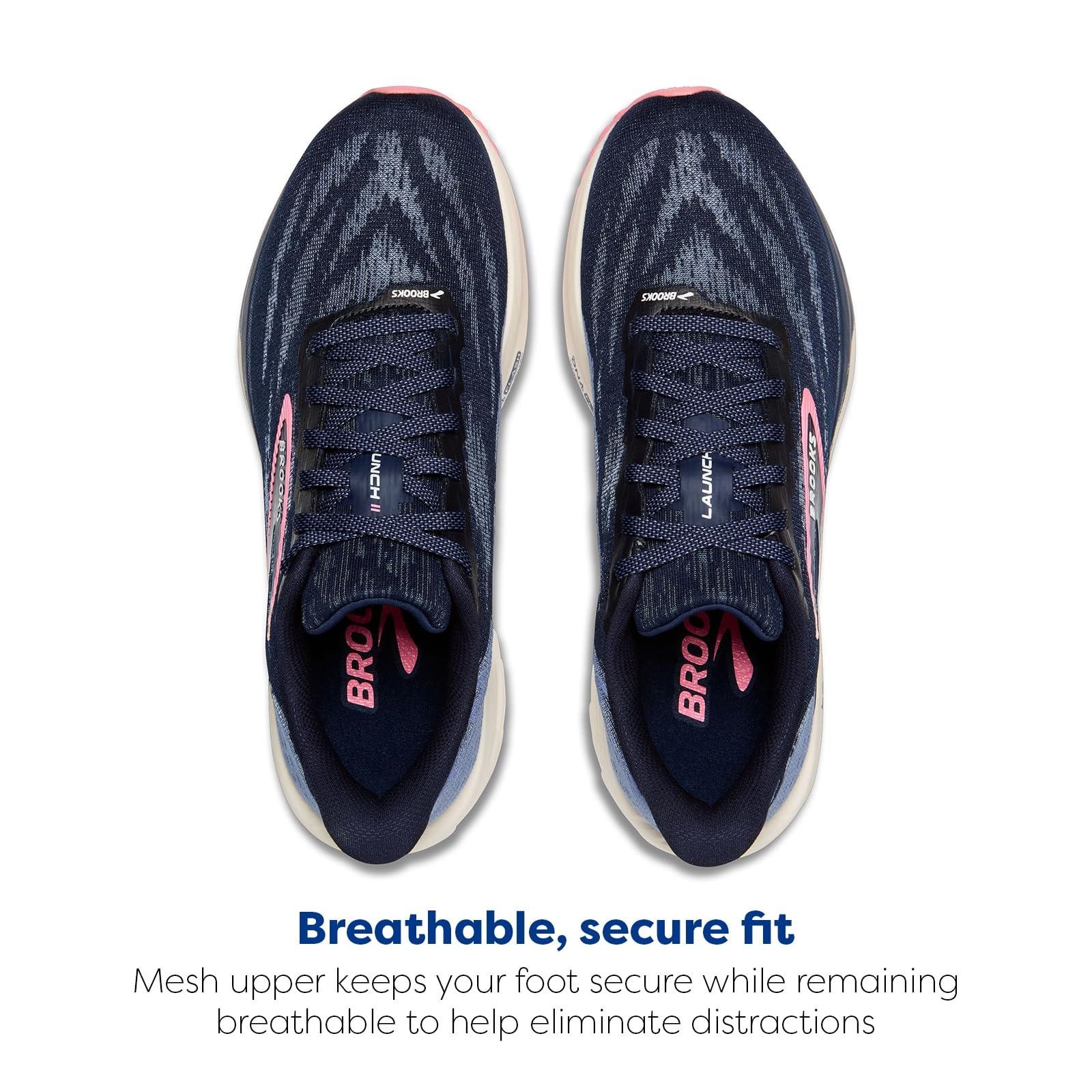 Brooks Womens’ Launch11 Road Running Shoes – Peacoat/Blue/Peach