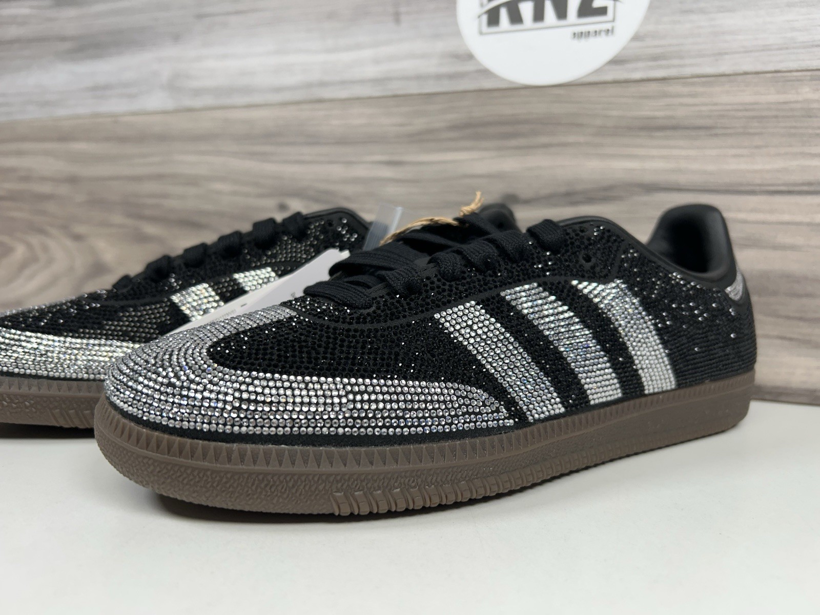 **Adidas SAMBA OG ‘Rhinestone’ Black Silver (IH9052) NEW Women’s Authentic