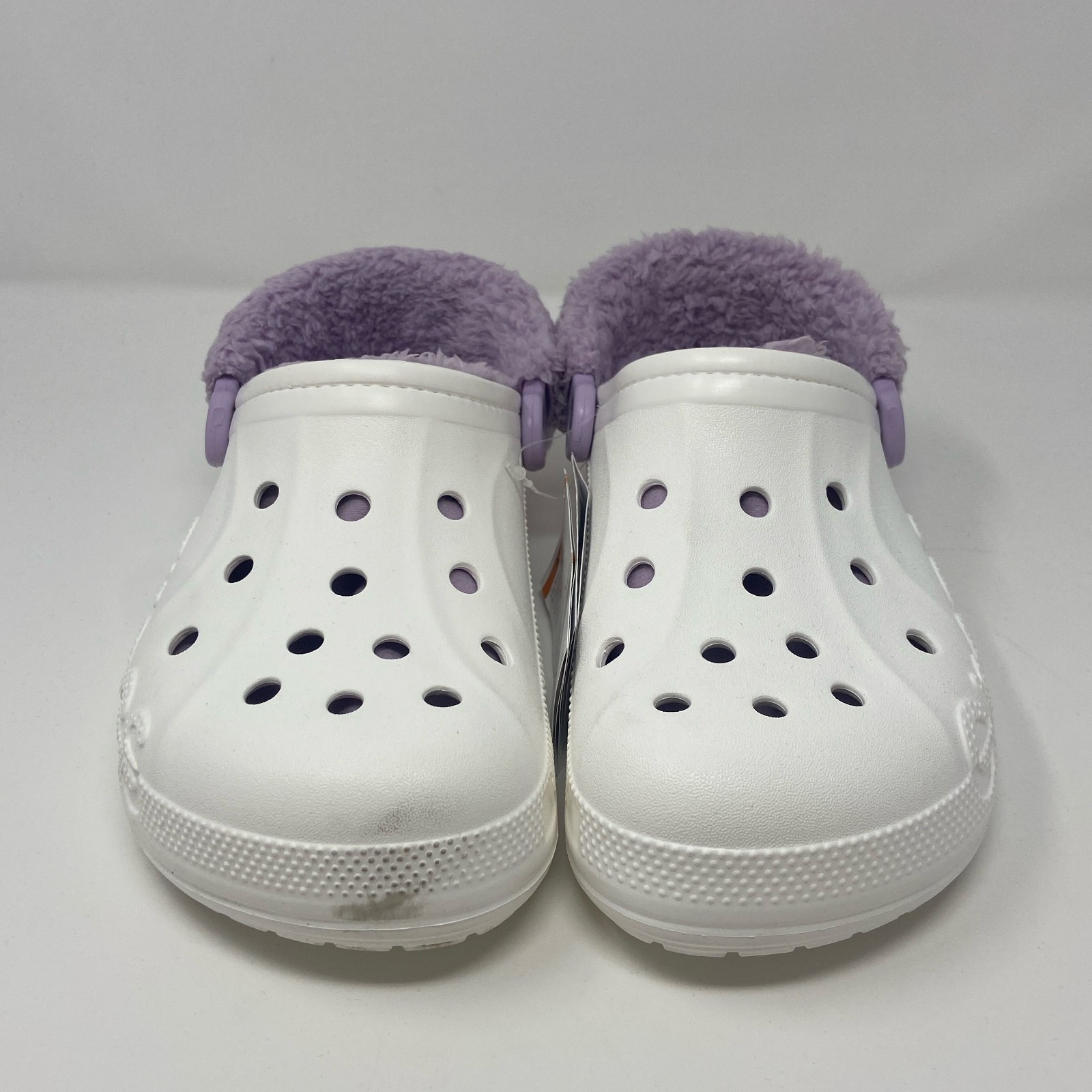 Crocs Baya Lined Fuzz Strap White/Lavender M8/W10
