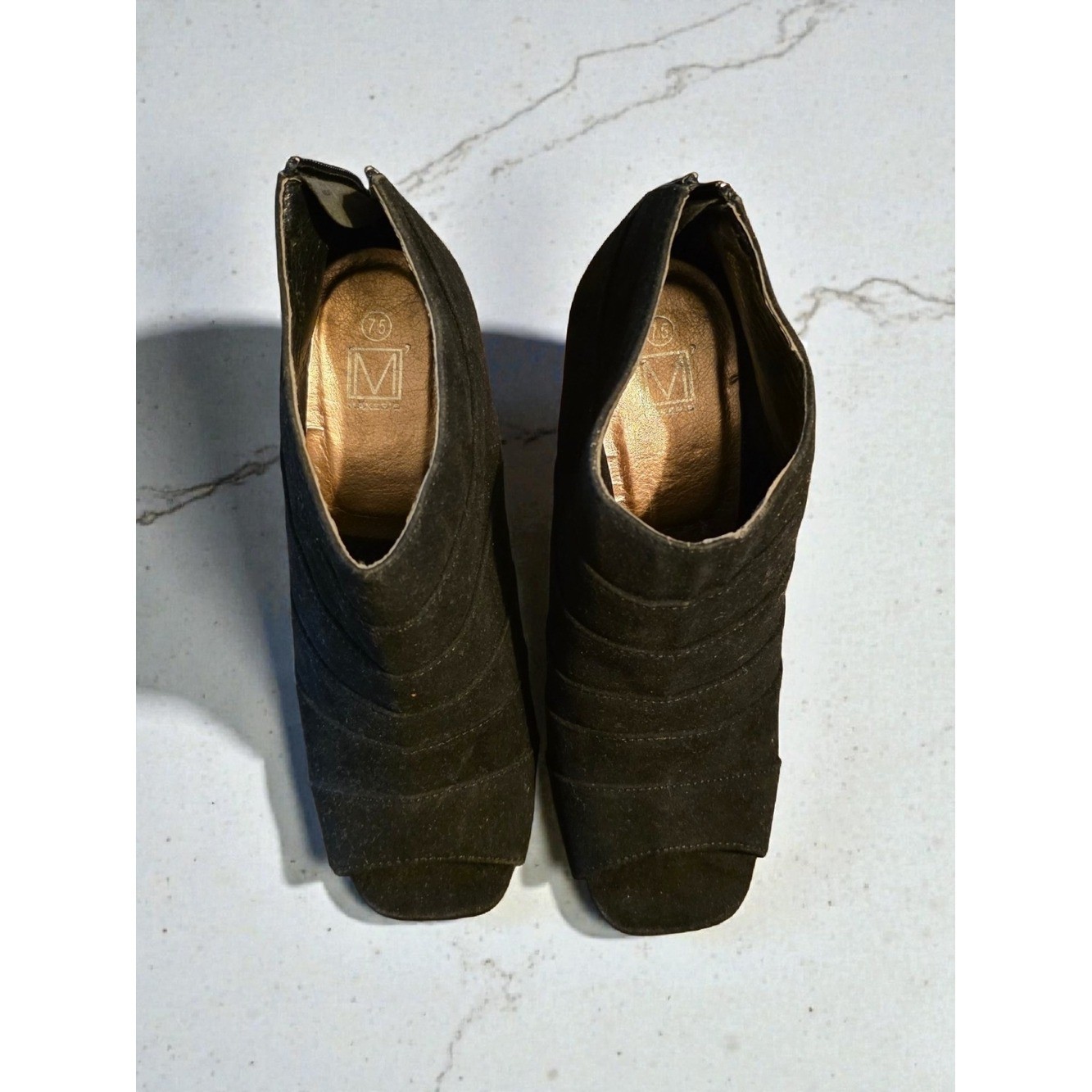 Women’s Black Peep-Toe High Heel Ankle Booties