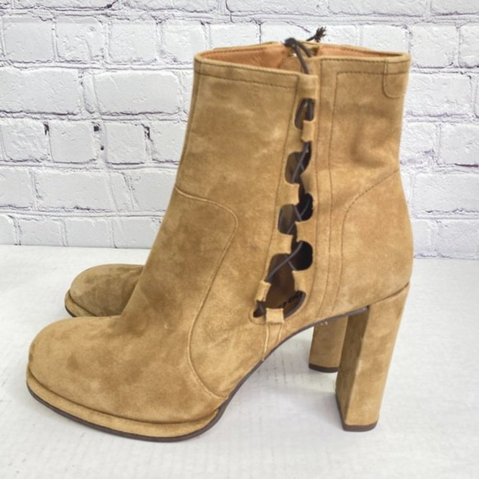 Free People Mariette Suede Bootie Boots Size 10-10.5 Heel Ankle Bohemian Hipster
