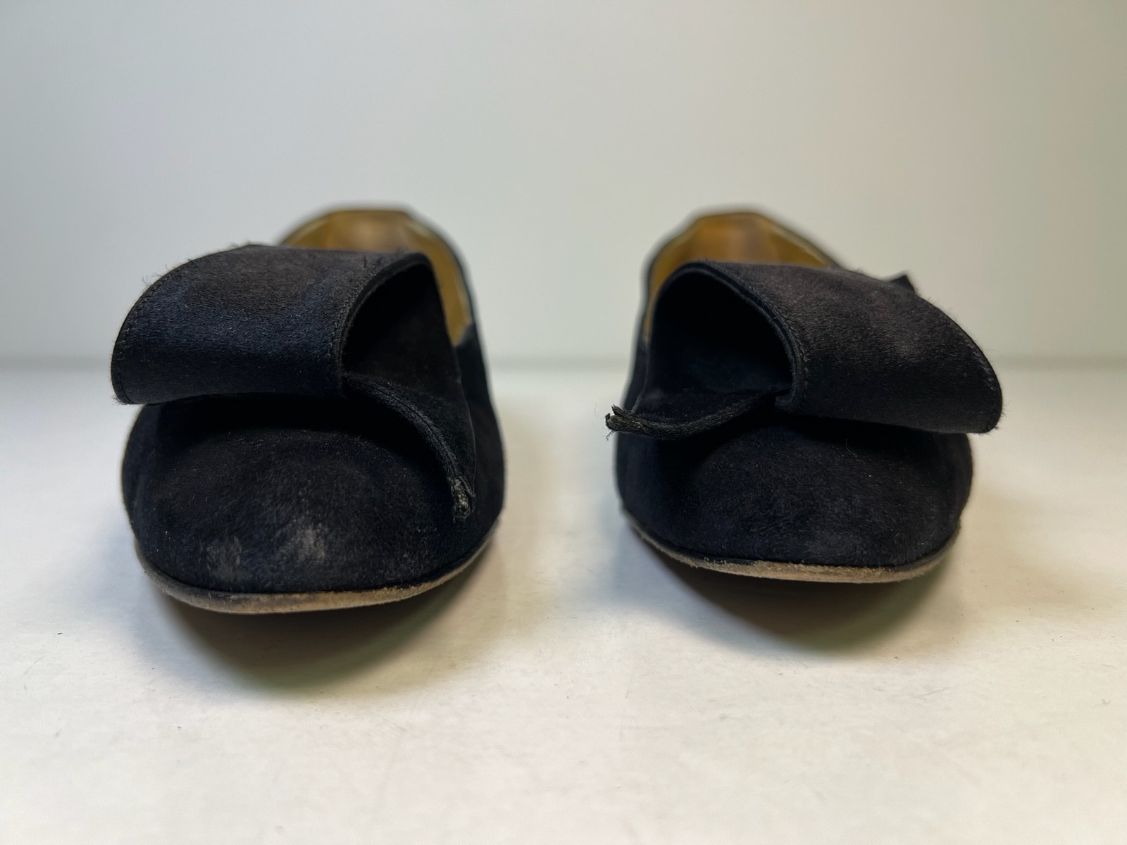 Walter Steiger STAMPA Black Suede Low Heel Dress Pumps Size 8.5 B