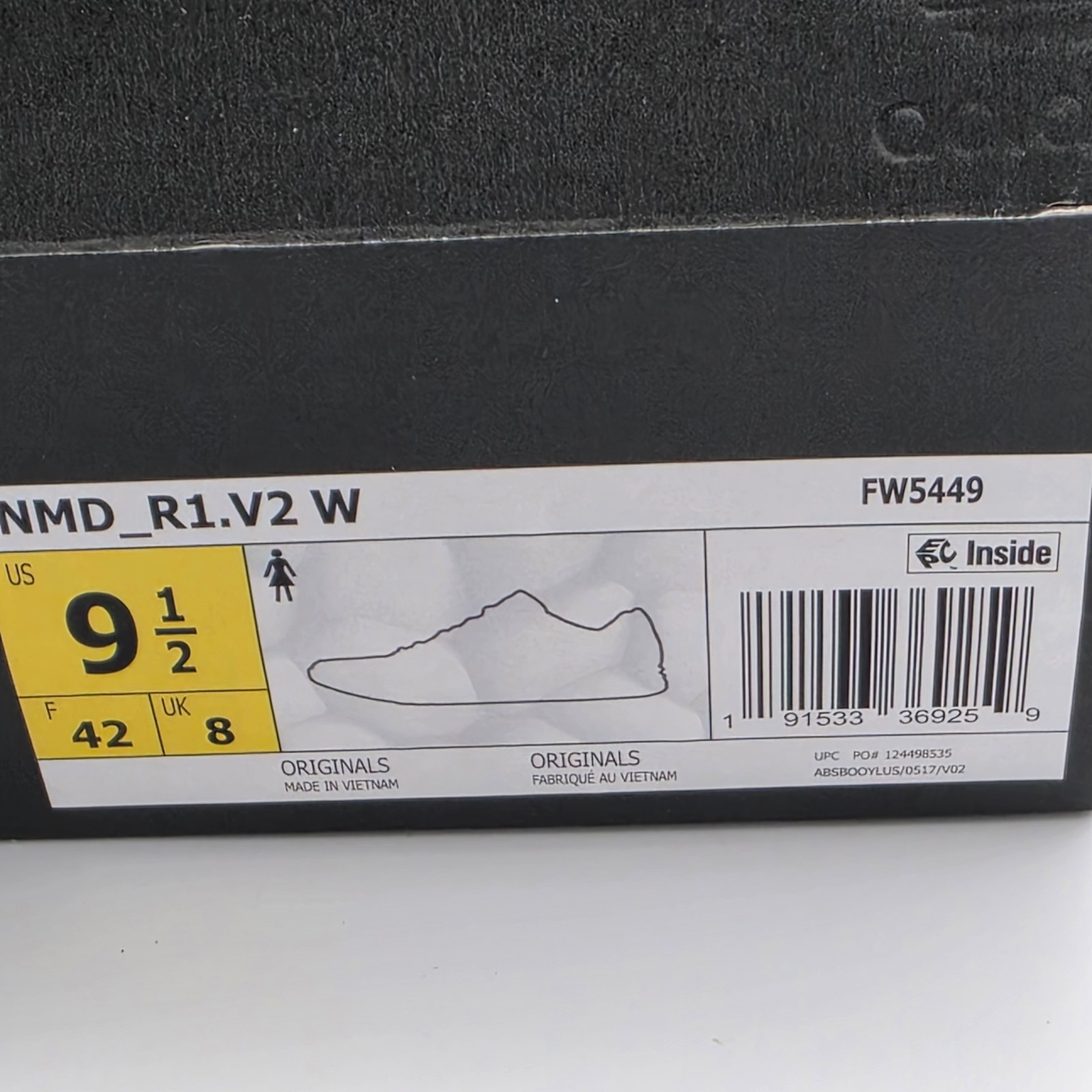 Adidas NMD R1 V2 Core Black Silver Metallic Womens 9.5 Boost FW5449