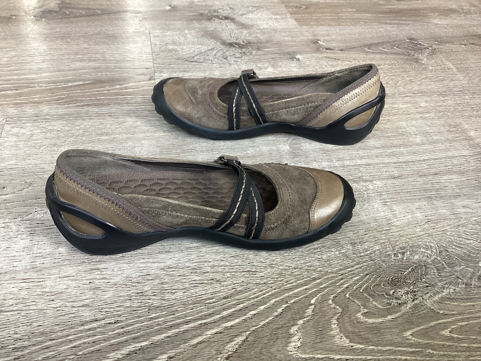 Privo By Clarks Womens Size 6.5 Brown Gray Mary Janes Flats 37695 Slip On Shoes