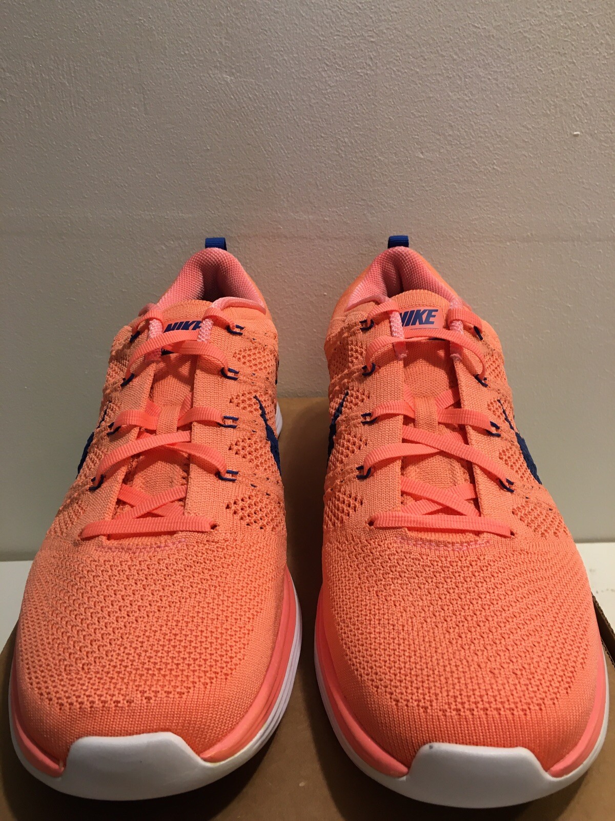 New Women’s Nike Flyknit Lunar 1 Atomic Pink Game Royal Size 12 554888 641