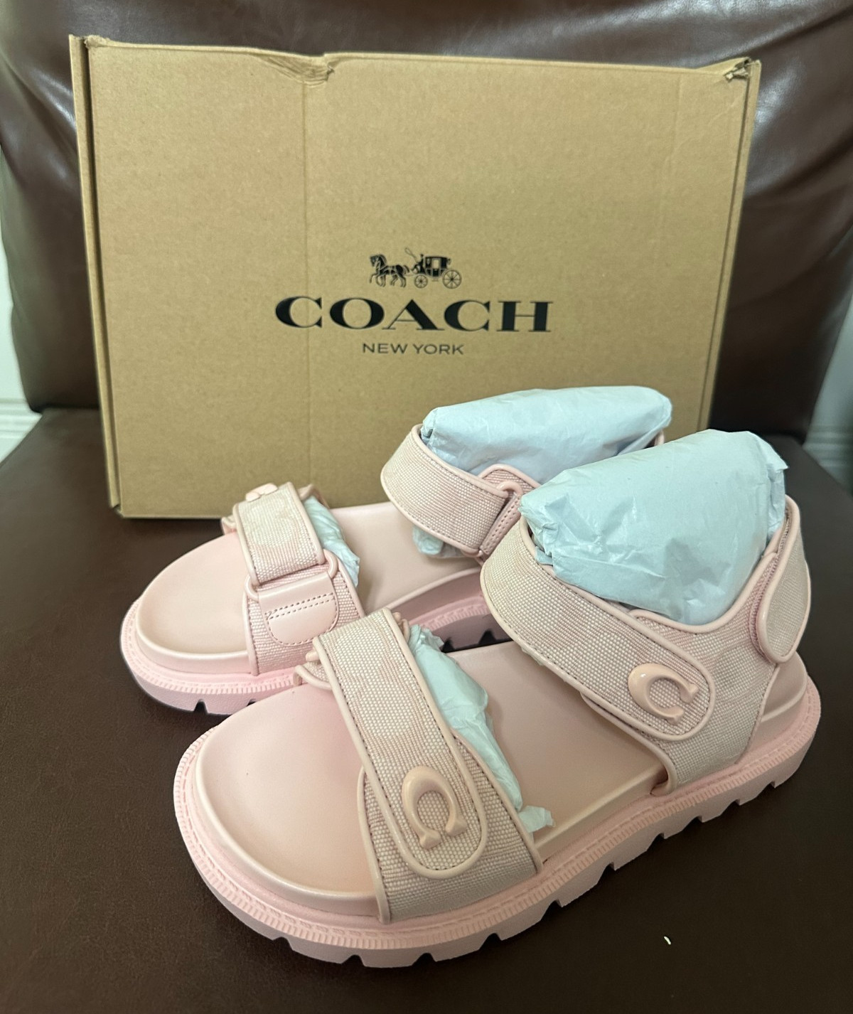 COACH Women’s Brynn Sandals – Candy Pink – Size 6