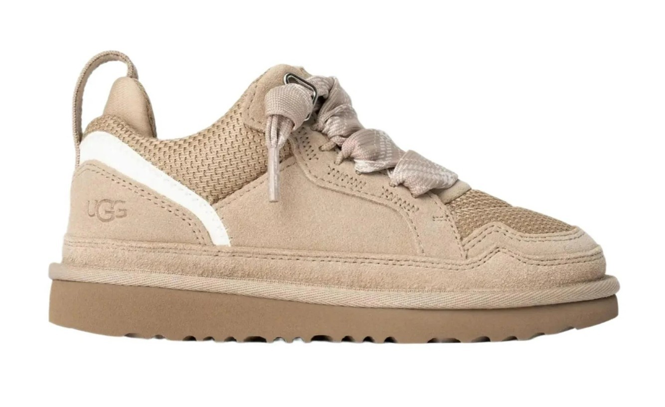 UGG Women’s Lowmel Sneakers in Sand Suede Sz 7 NEW 1144032 Faux Fur Lined