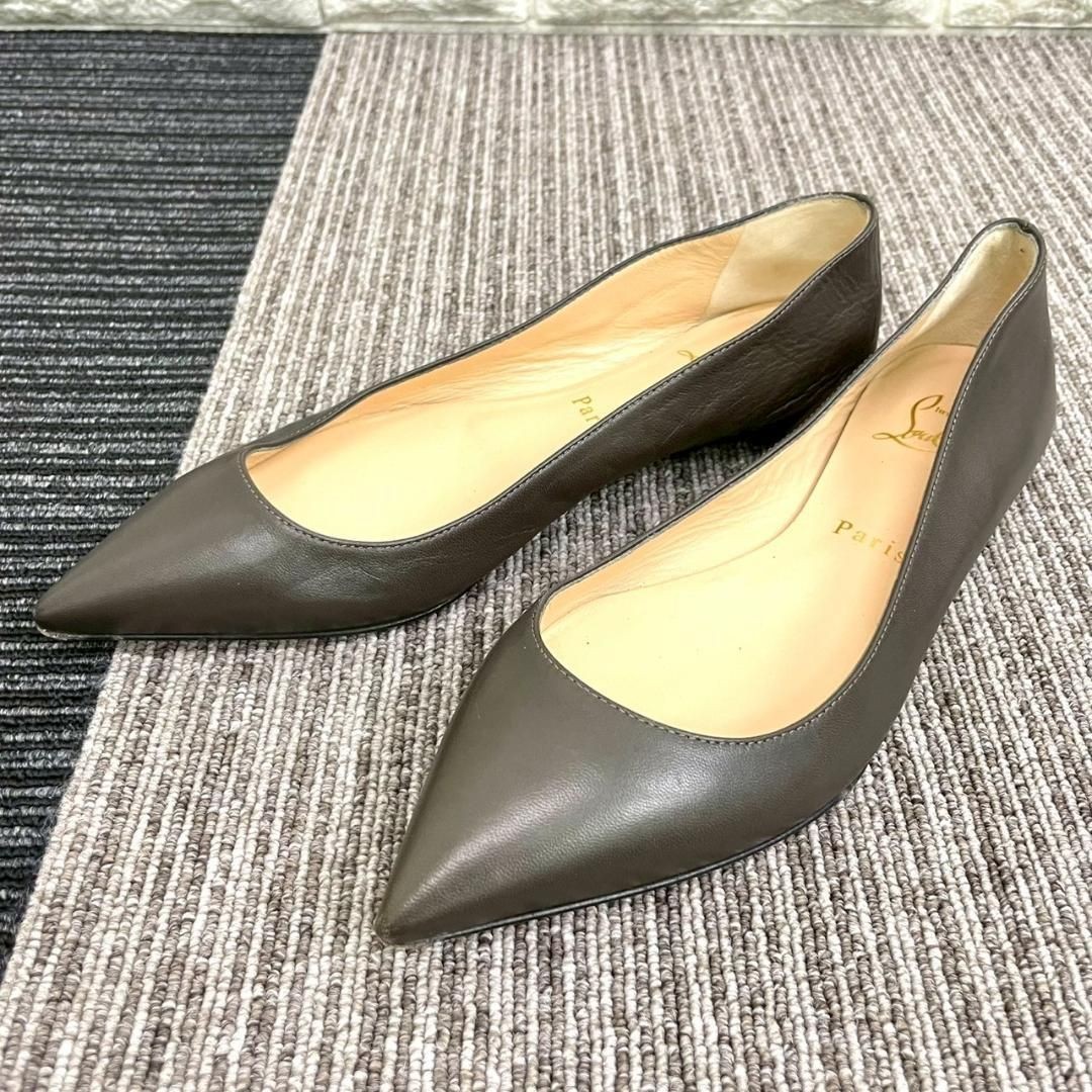 Christian Louboutin Leather Flat Shoes Pumps Size 35.5 (22.5cm) EU 35.5 US 5.5