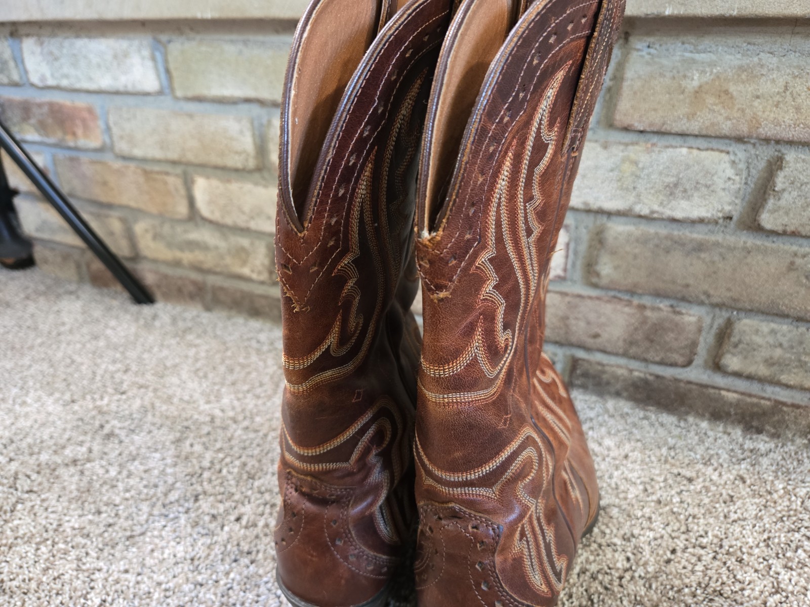 Ariat ATS Brown Leather Western Cowboy Boots Womans Sz 9.5B 10005908 Snip Toe