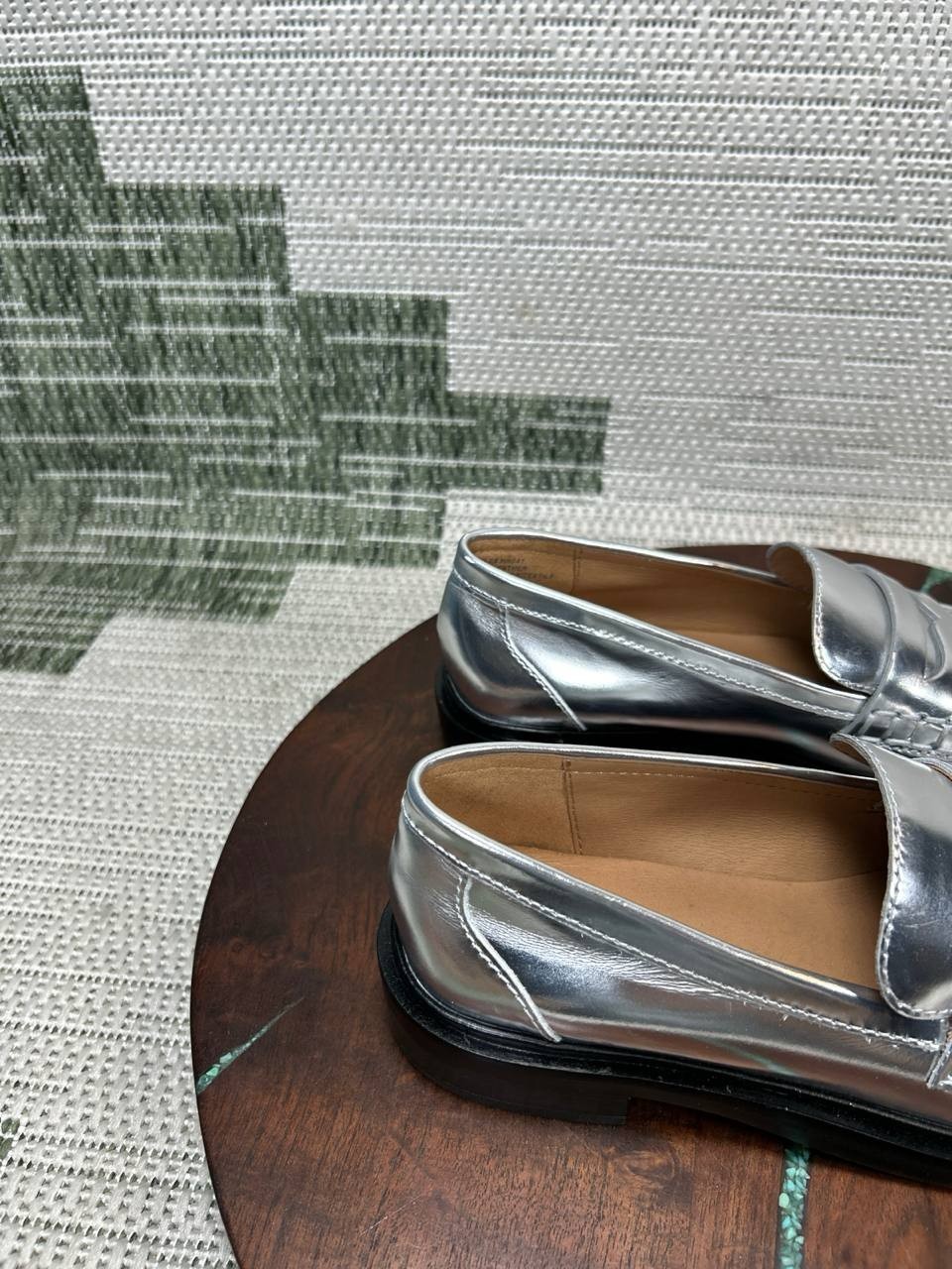 Madewell Shoes Womens Size 6 The Vernon Loafer Silver Specchio Leather Slip On