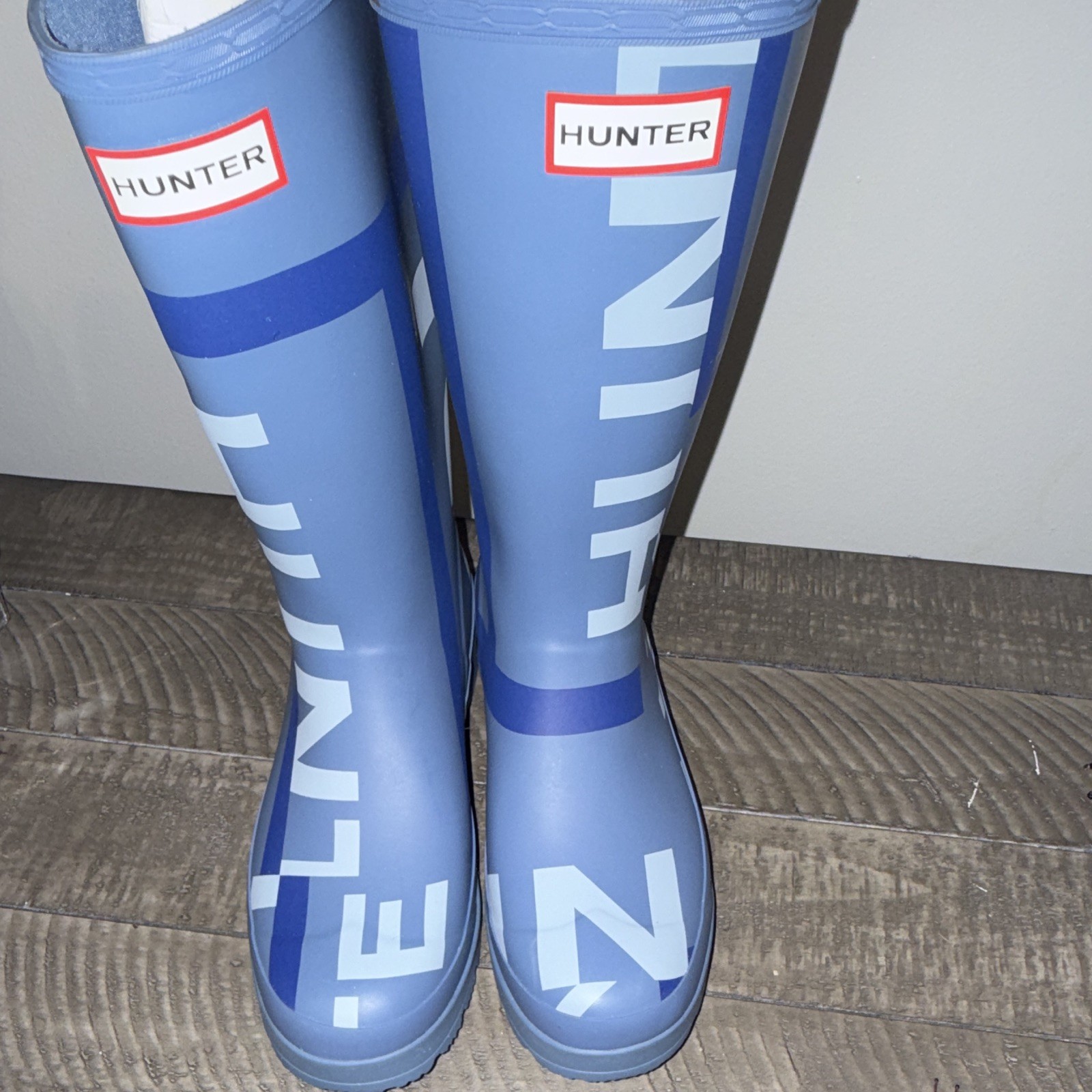 Hunter Original Tall Blue Waterproof Knee High Rain Boots US 8 UK 6