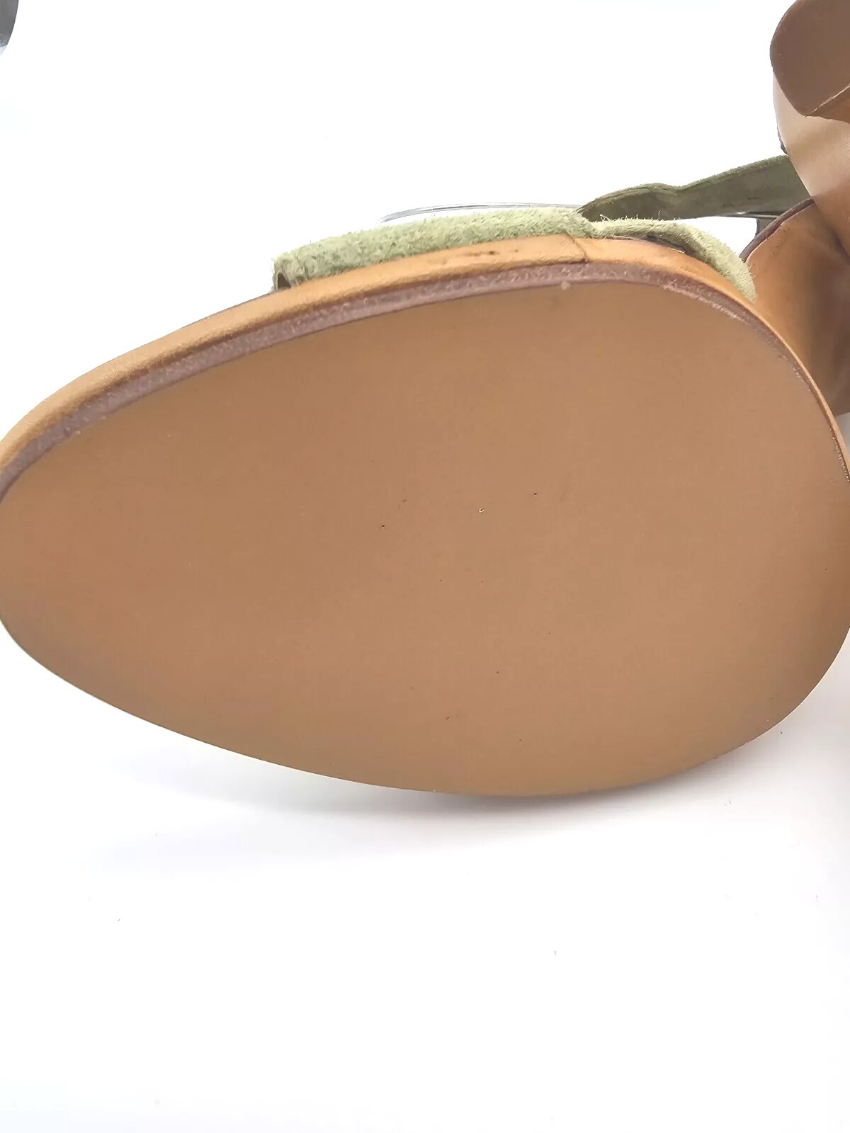 MICHAEL KORS Women’s ALL LEATHER Pear Green Suede Sandal Heels 9.5 Fits 9 NWT 🍐