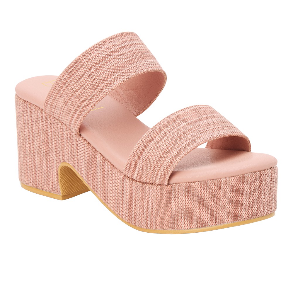 BEACH by Matisse Ocean Ave Platform Block Heels Womens Pink Casual Sandals OCEA
