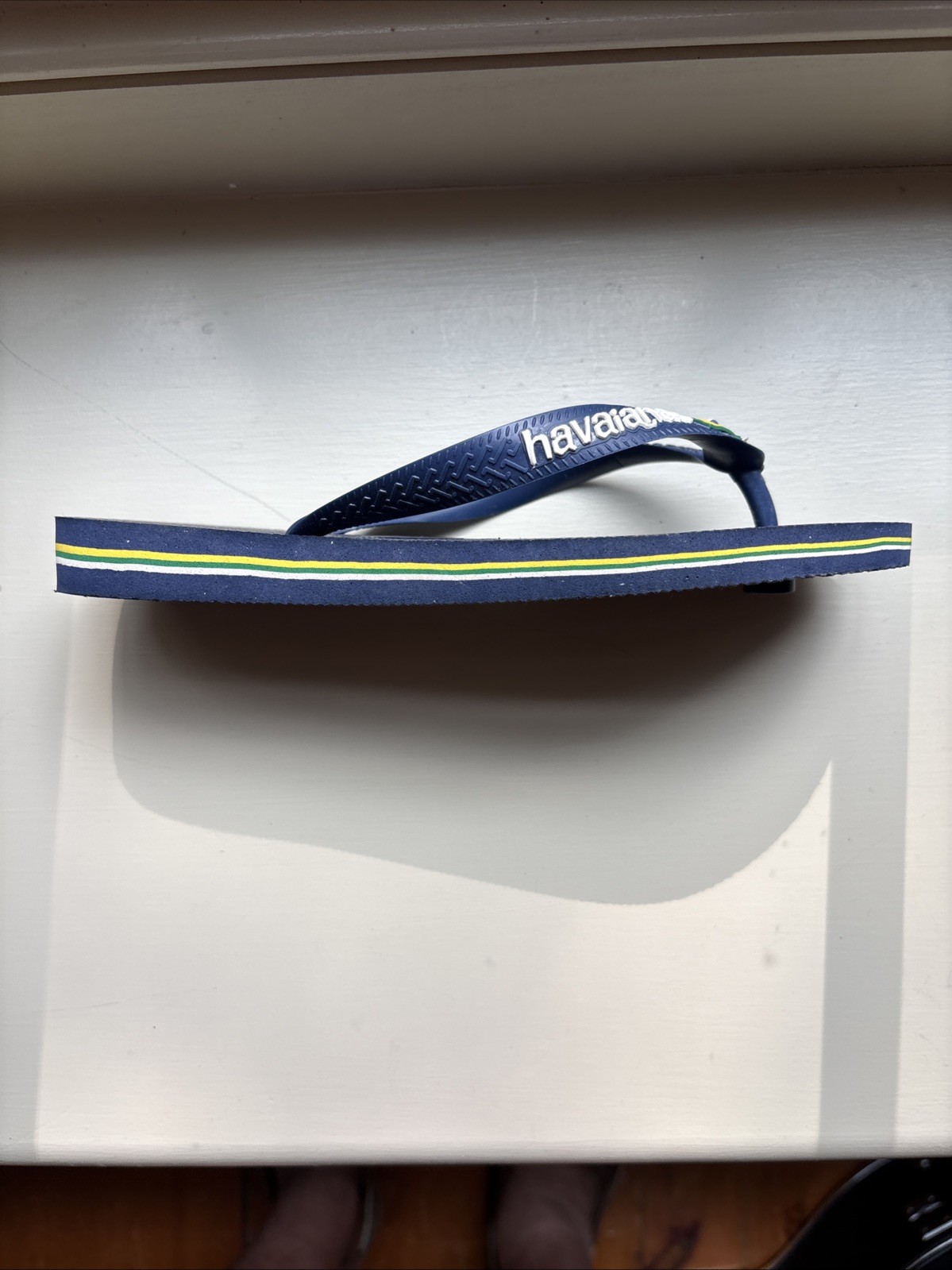 Havaianas Brazil Flip Flops Size Us 4/5 Eur 37/8 ex cond Blue Brazil flag