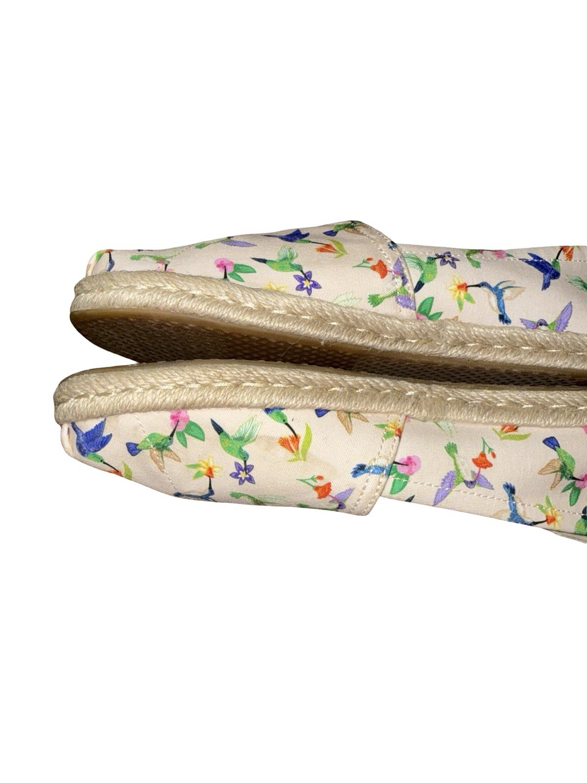 TOMS Women’s Classic Alpargata Hummingbird Print Canvas Slip On Shoes Size 7.5