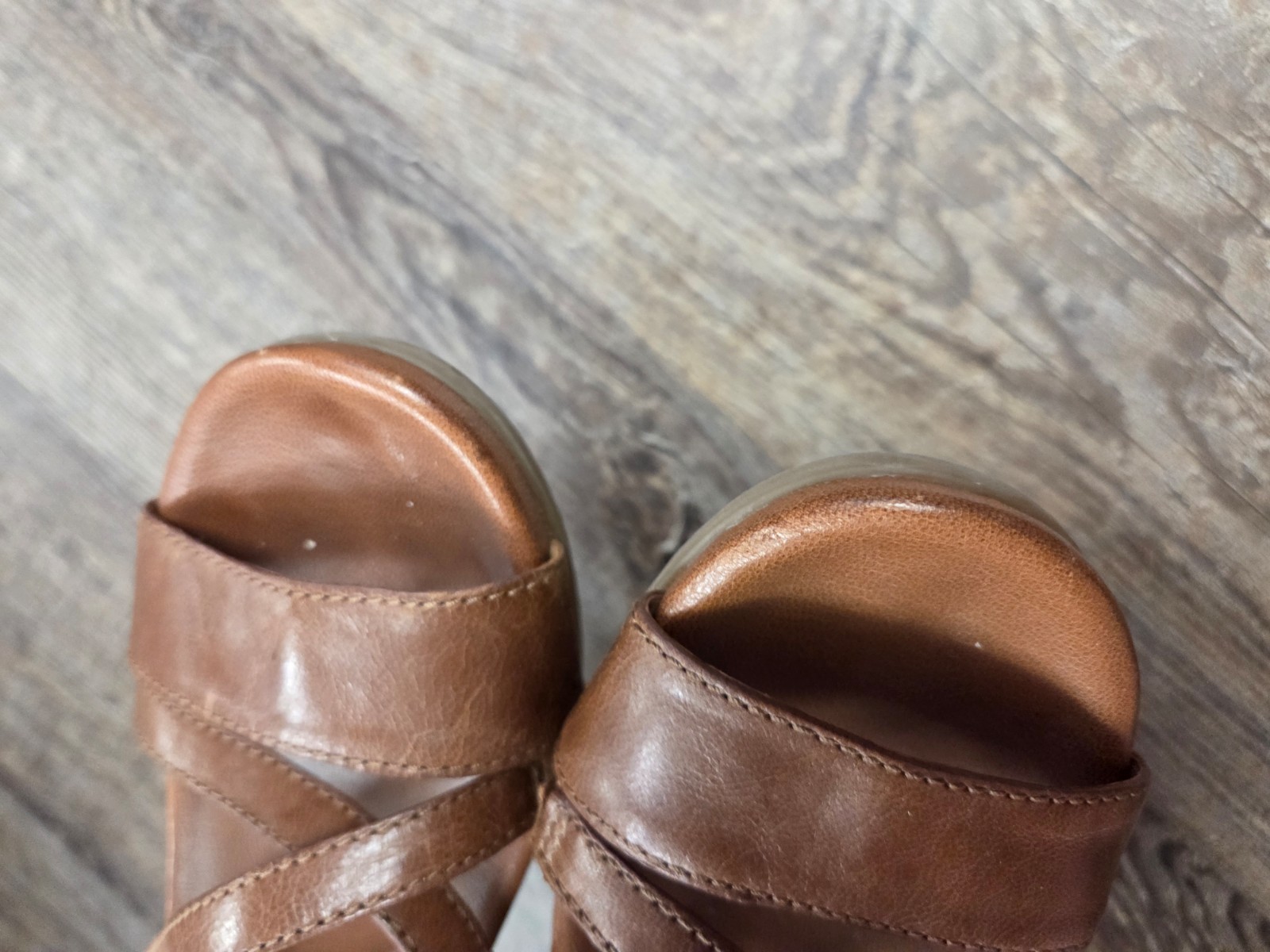 Dansko ana glazed kid leather wedge sandal Shoes Brown Heels Euro 37 – US 6/6.5