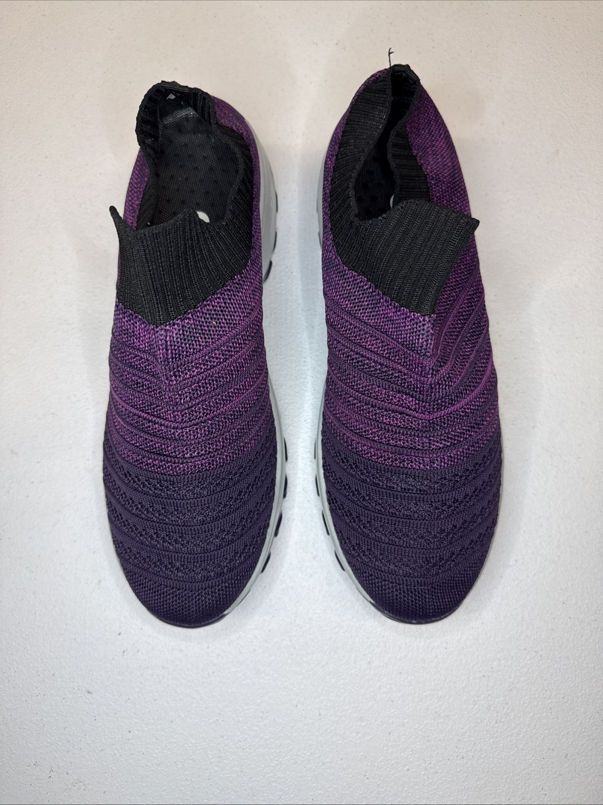 Women’s Walking Shoes Purple Knit Air Cushion Sock Sneakers Size 42