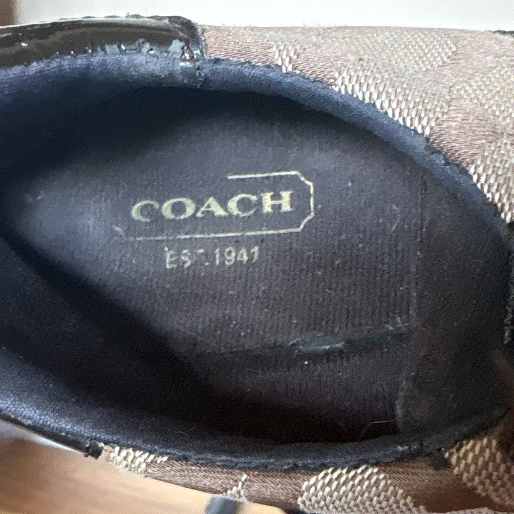 Coach Kathleen Signature Logo Low Top Lace-Up Sneakers Women’s Brown Beige