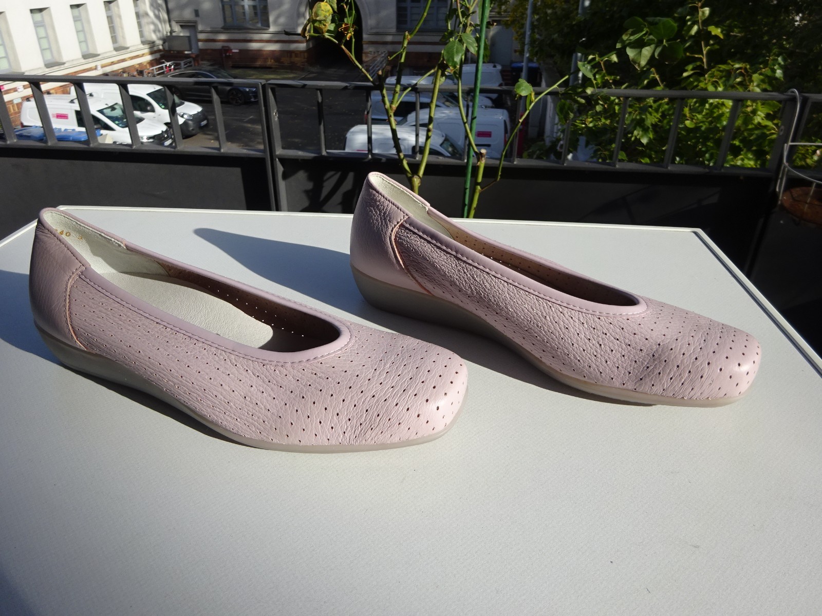 Vitaform women’s ballet flats leather deerskin rubber edge pink Germany size 38 H New