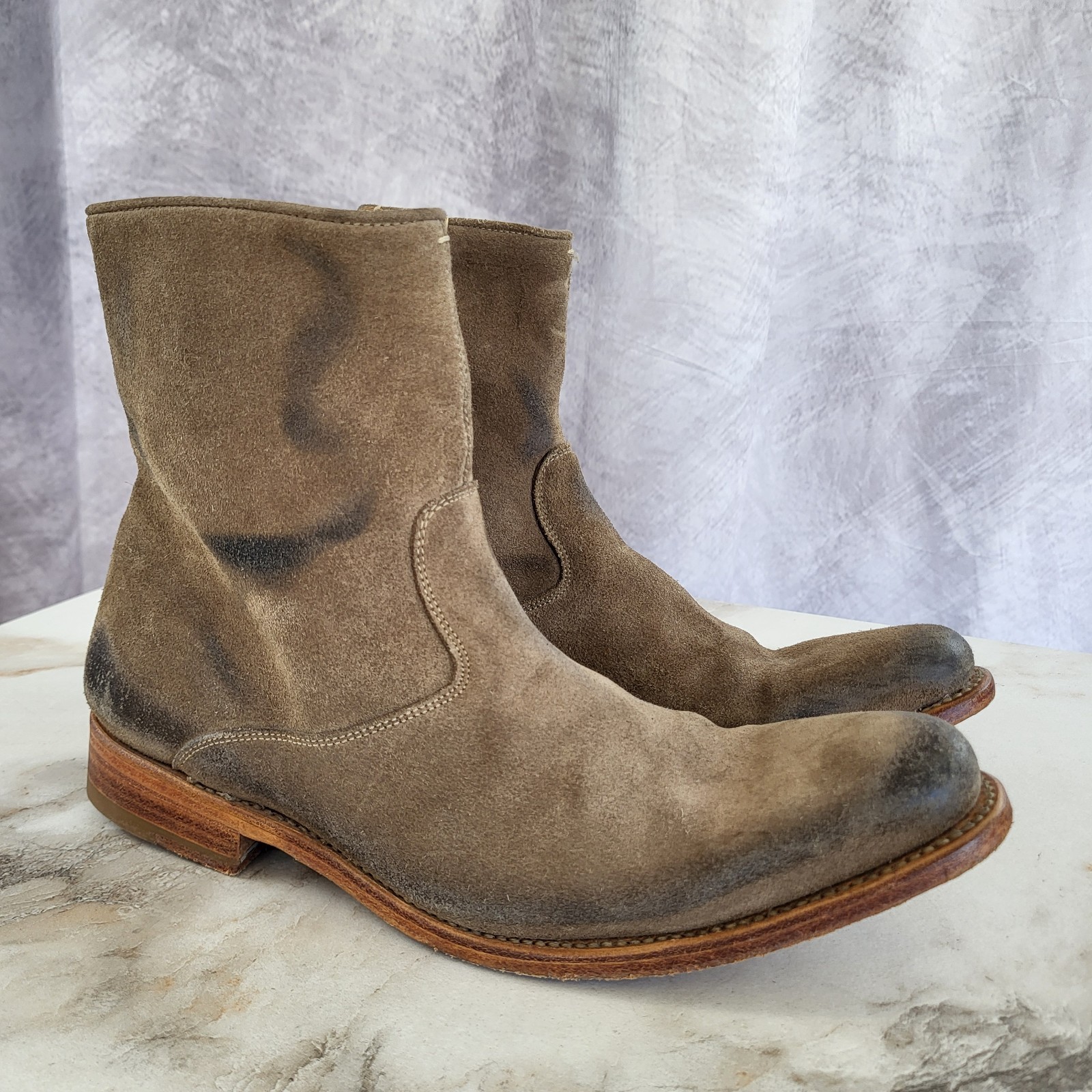 N.D.C Tusitania Hand Made Suede Zip Up Boots Women’s Size 39 Tan