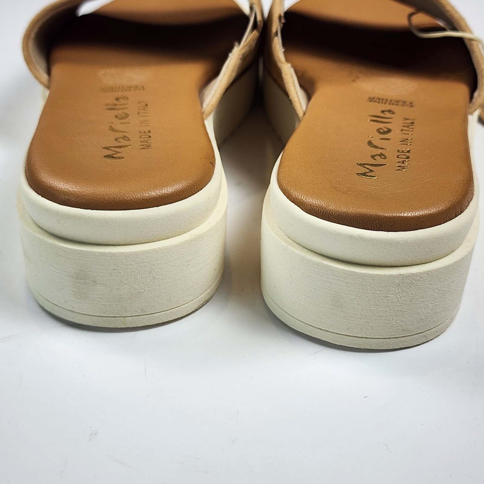 Mariella Suede Platform Slide Sandals Womens Size 7.5 38 Tan Suede Casual NEW
