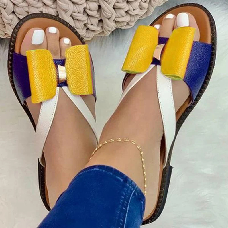 2026 Summer Women Slippers Cute Butterfly-Knot Casual Sandals Lady Slides Flats