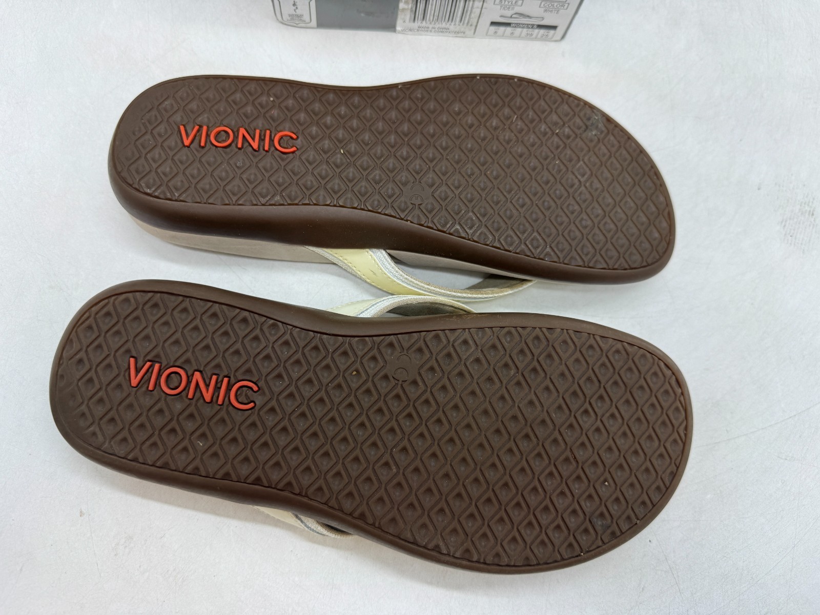 Vionic Tide II Thongs Sandals Women’s Brown Metallic Comfort Flip Flops – 8