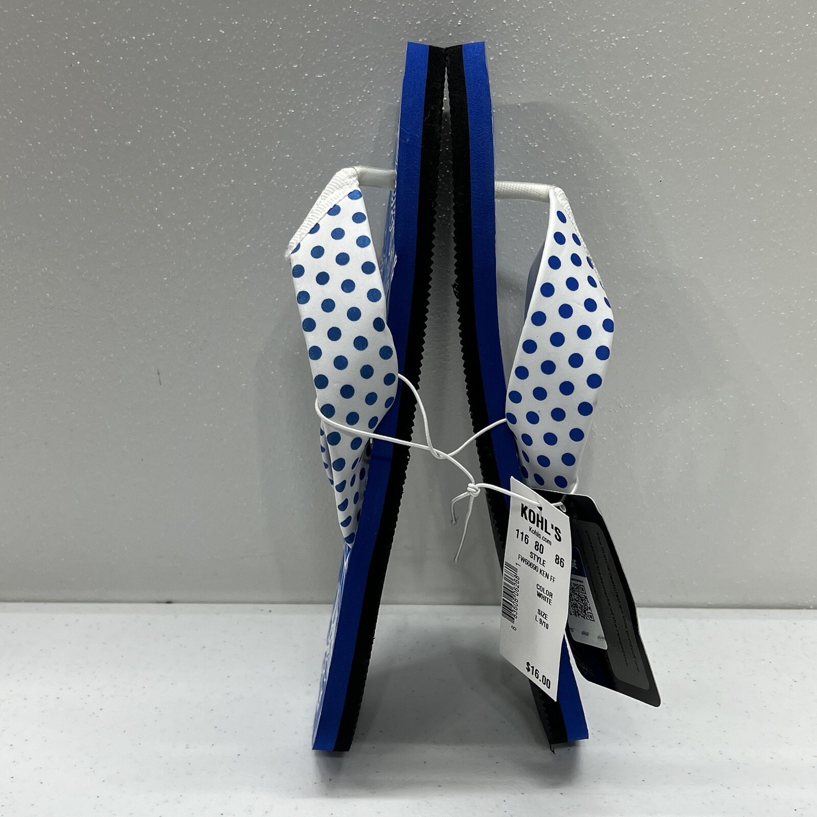College Edition Women’s UK Blue And White Flip Flop Sandals – Size L 9/10