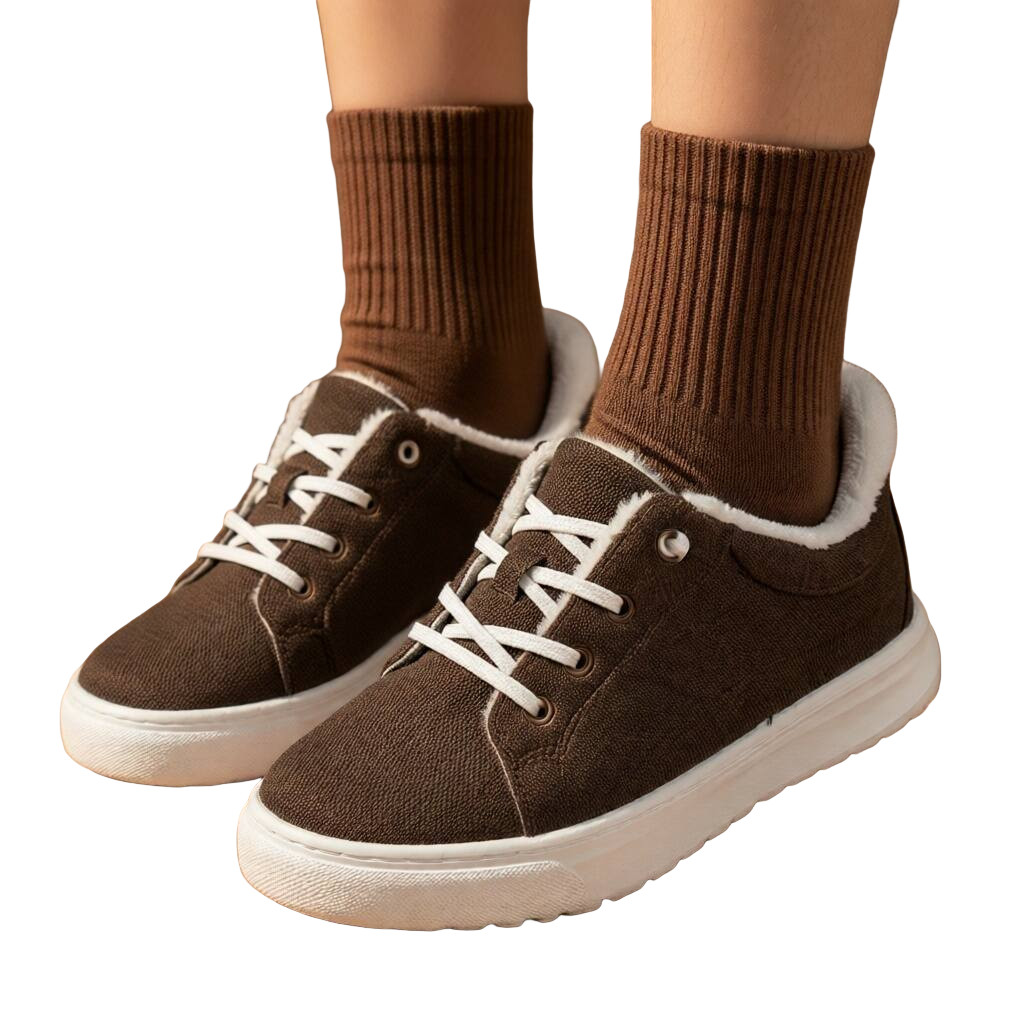 STQ Women’s Orthopedic Slip On Canvas Shoes – Arch Support, Faux Fur Lining, Lig
