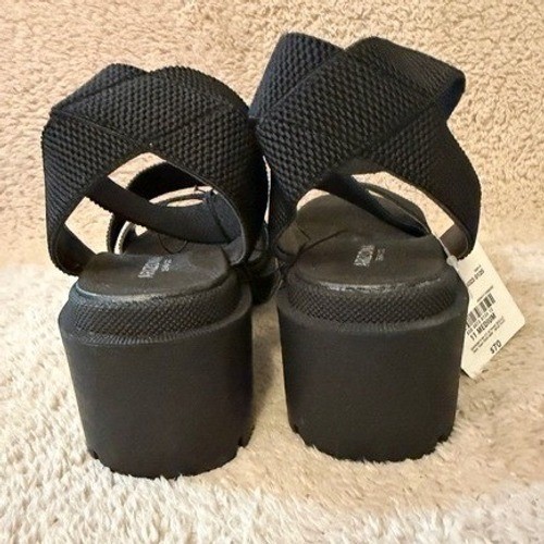 Arizona Jean Co AZ Fawn Black Platform Strappy Lug Sole Sandals Womens 11 NEW