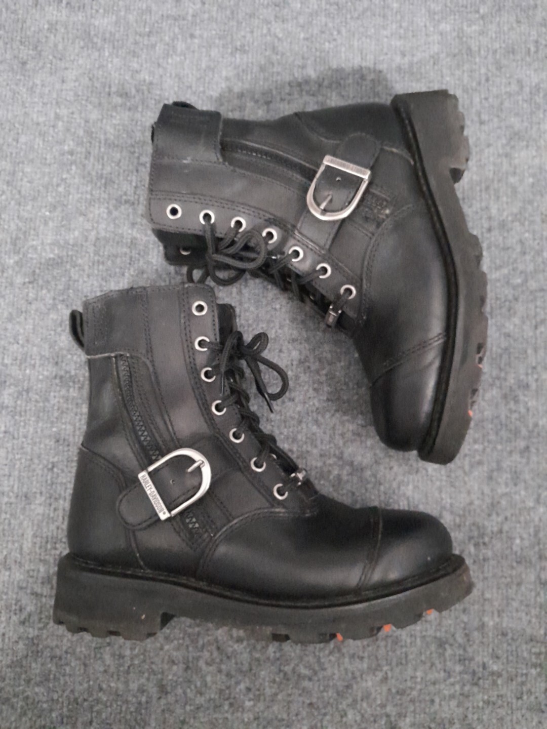 Harley Davidson Boots Womens 7 Black Leather Biker Motorcycles Oil Resistant