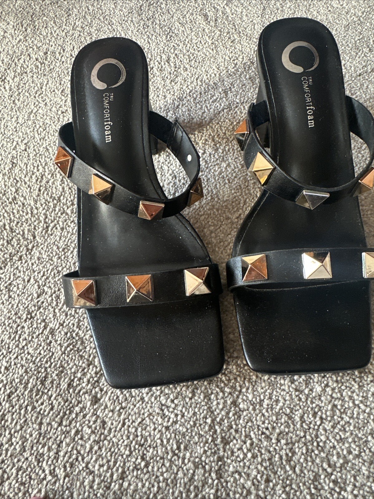 Tru Comfort Foam Black Sandals Classy! Sophisticated!